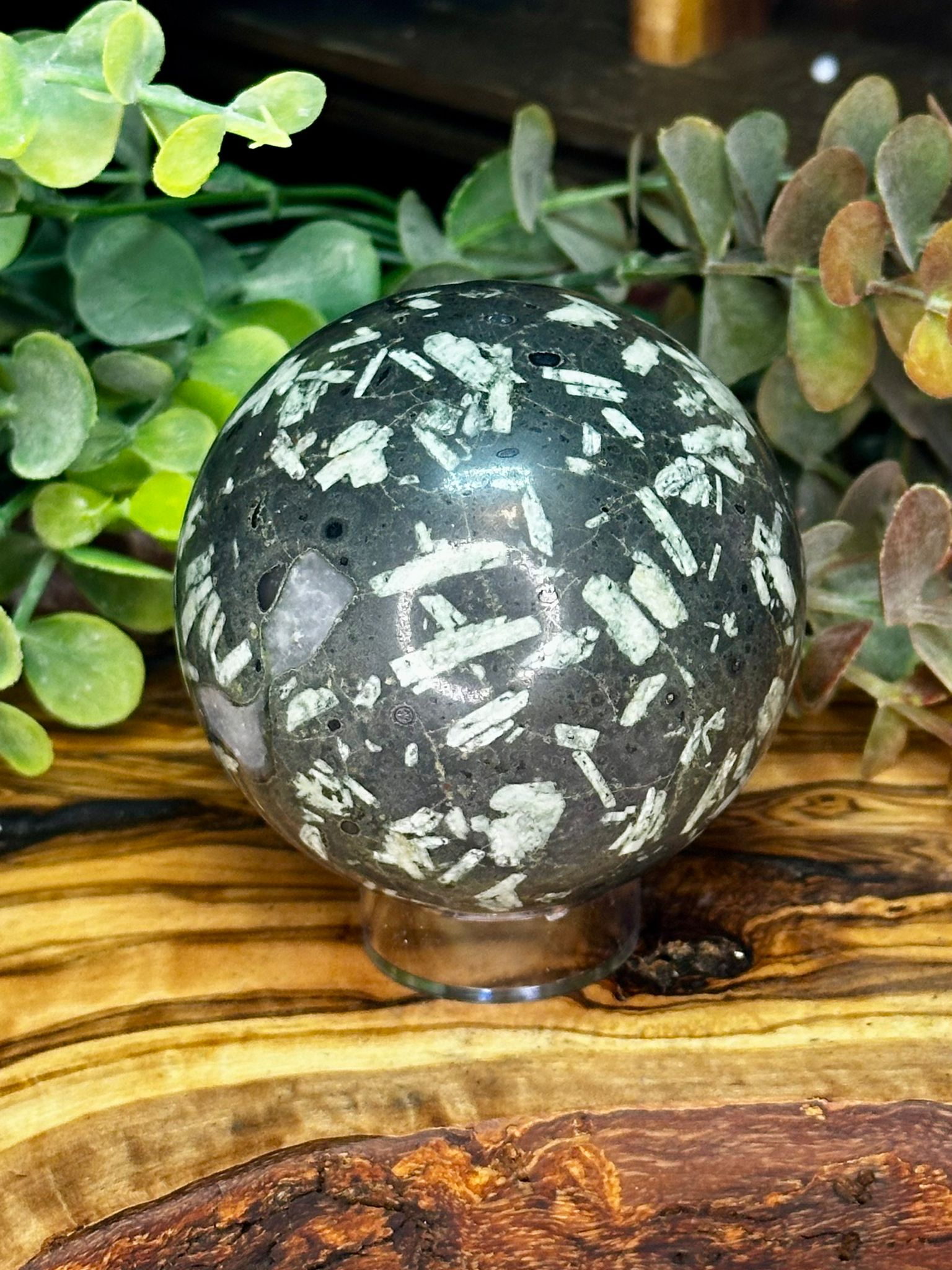 Chrysanthemum Stone Crystal Sphere