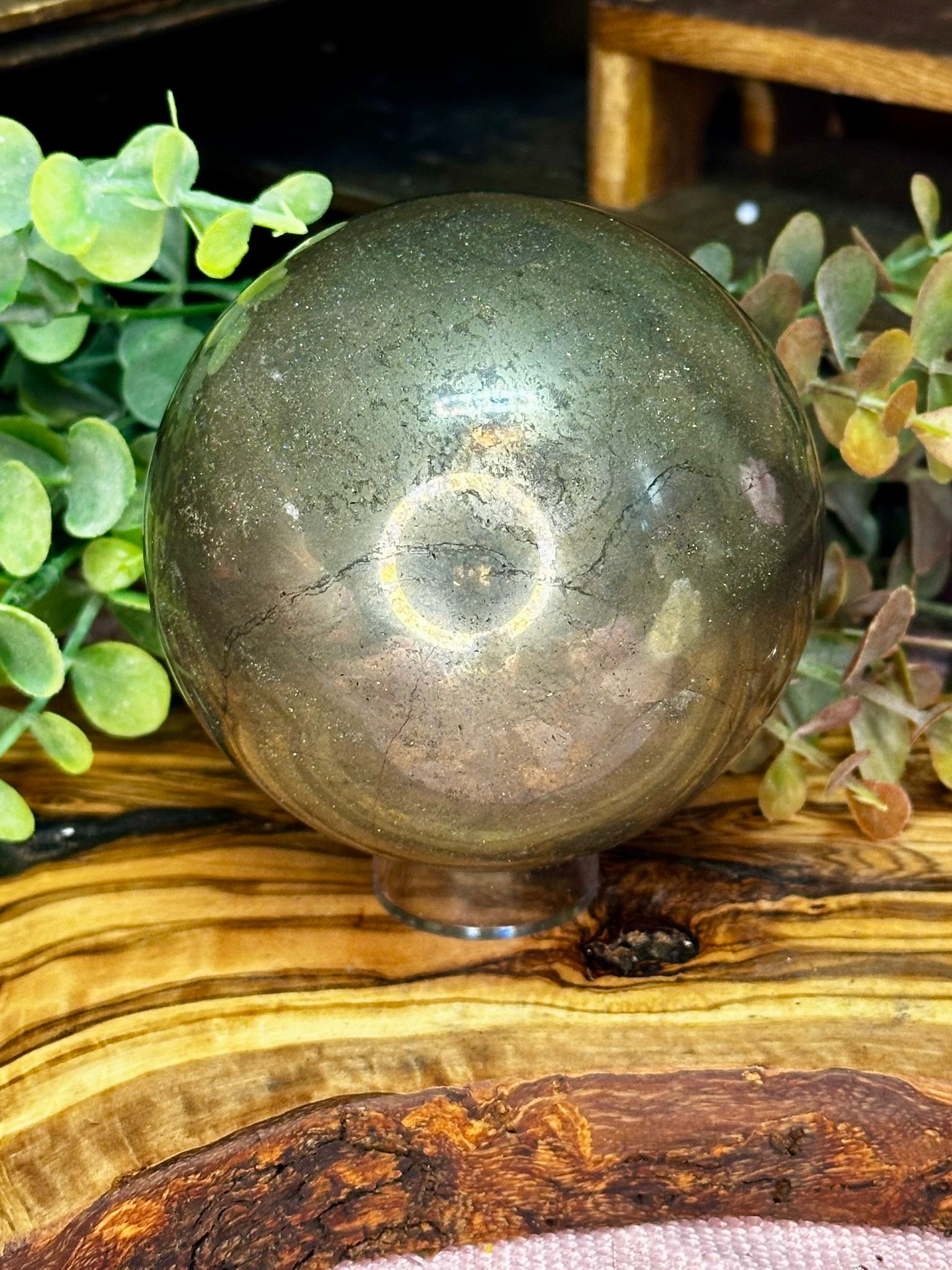 XL Pyrite Crystal Sphere