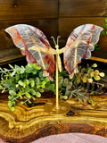 Large Fire Quartz Butterfly Wings on Stand