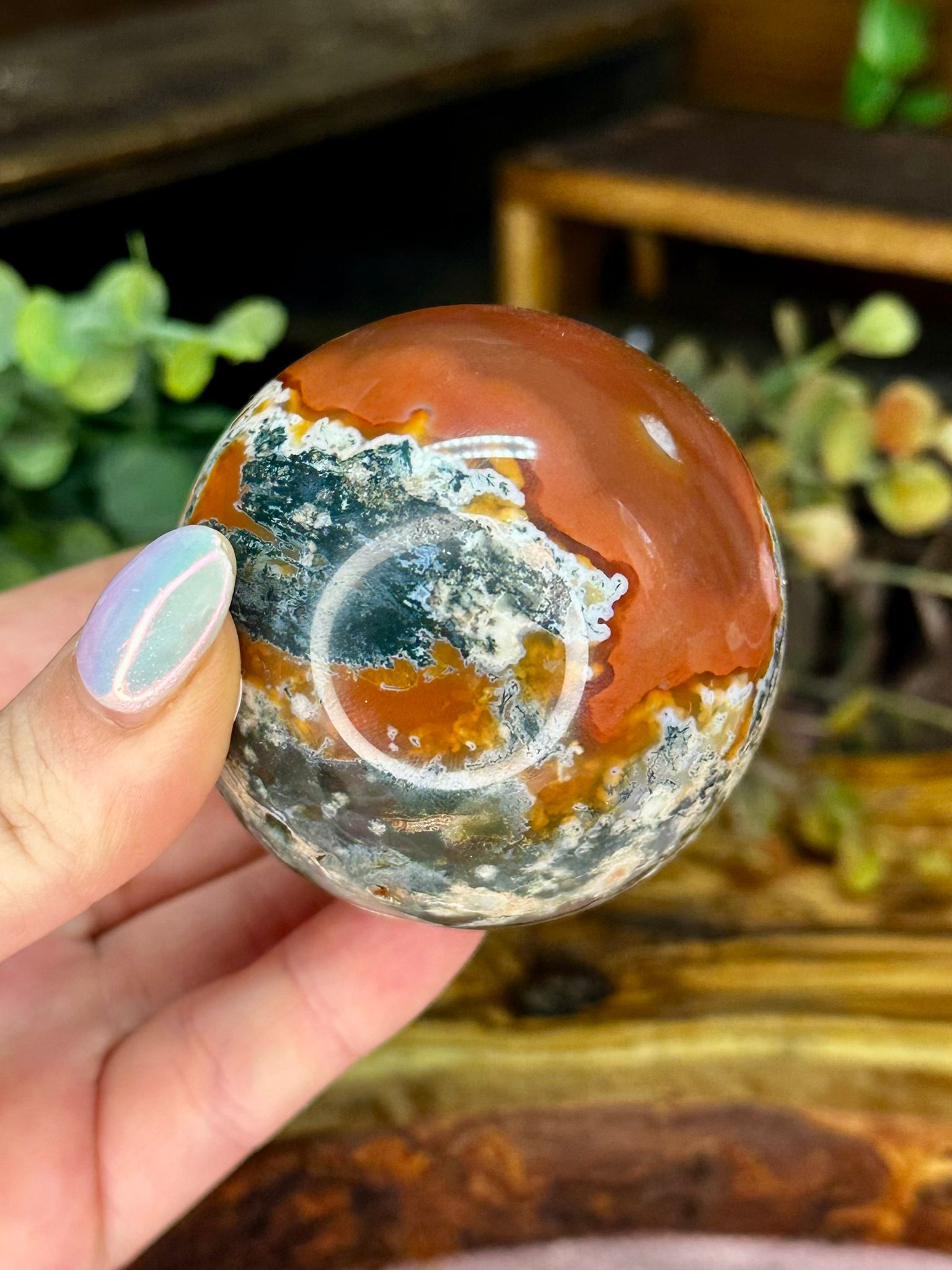 Red Moss Agate Sphere