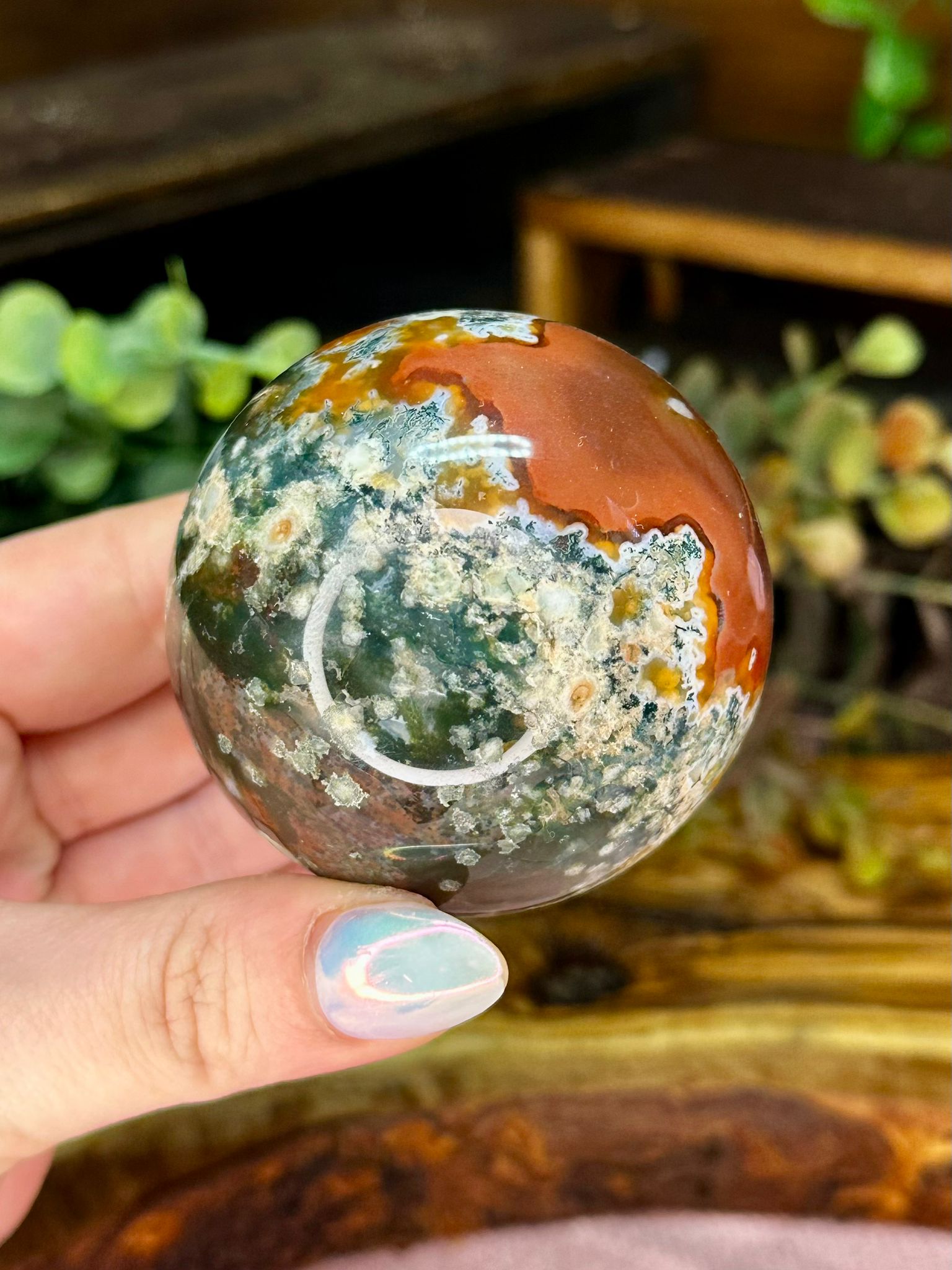 Red Moss Agate Sphere