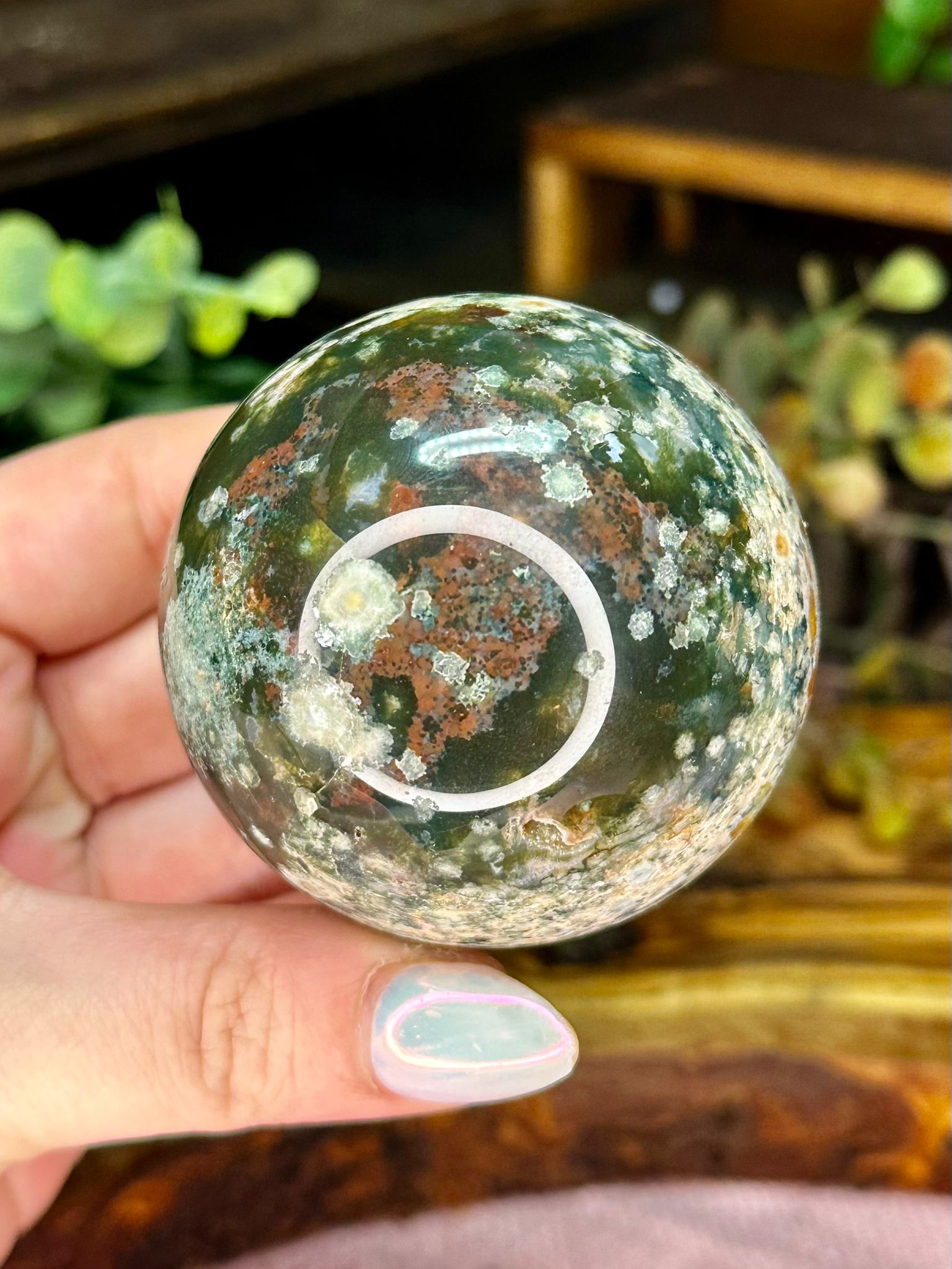 Red Moss Agate Sphere