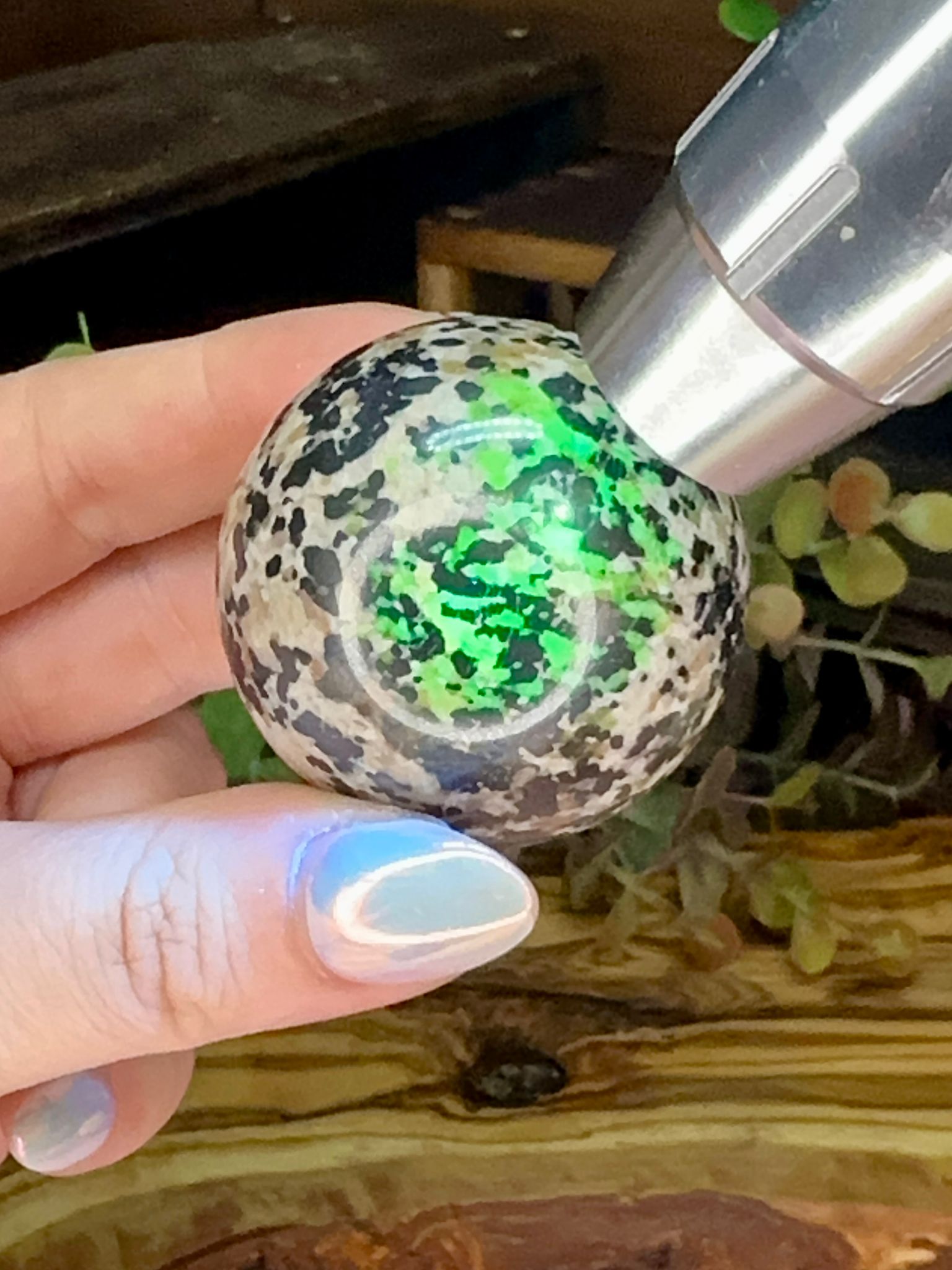 Rare Willemite in Calcite UV Reactive Sphere