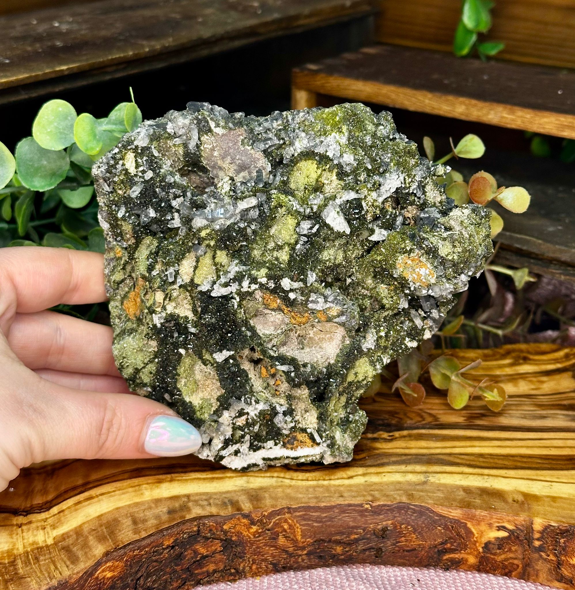 XL Epidote with Quartz Specimen