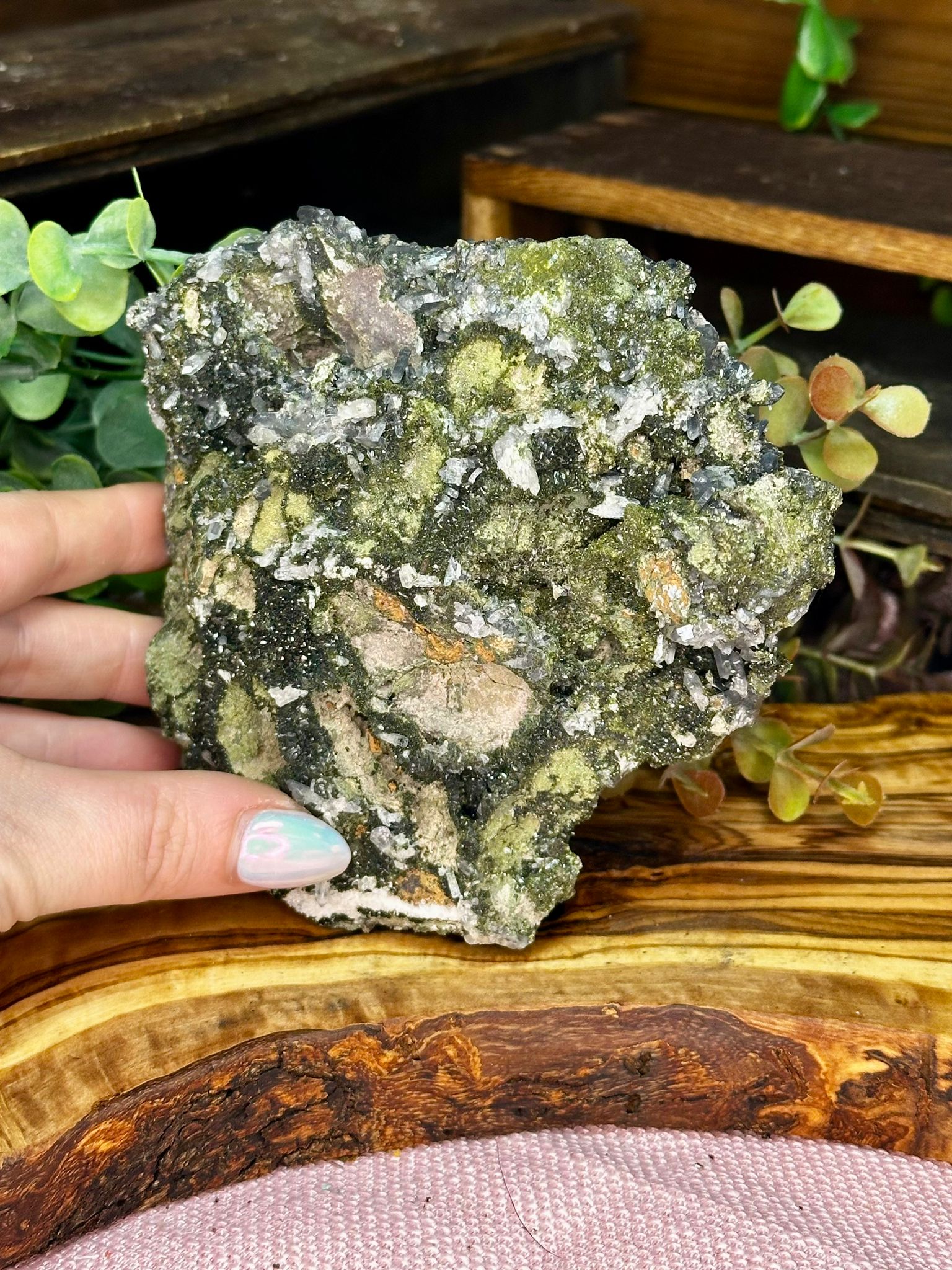XL Epidote with Quartz Specimen