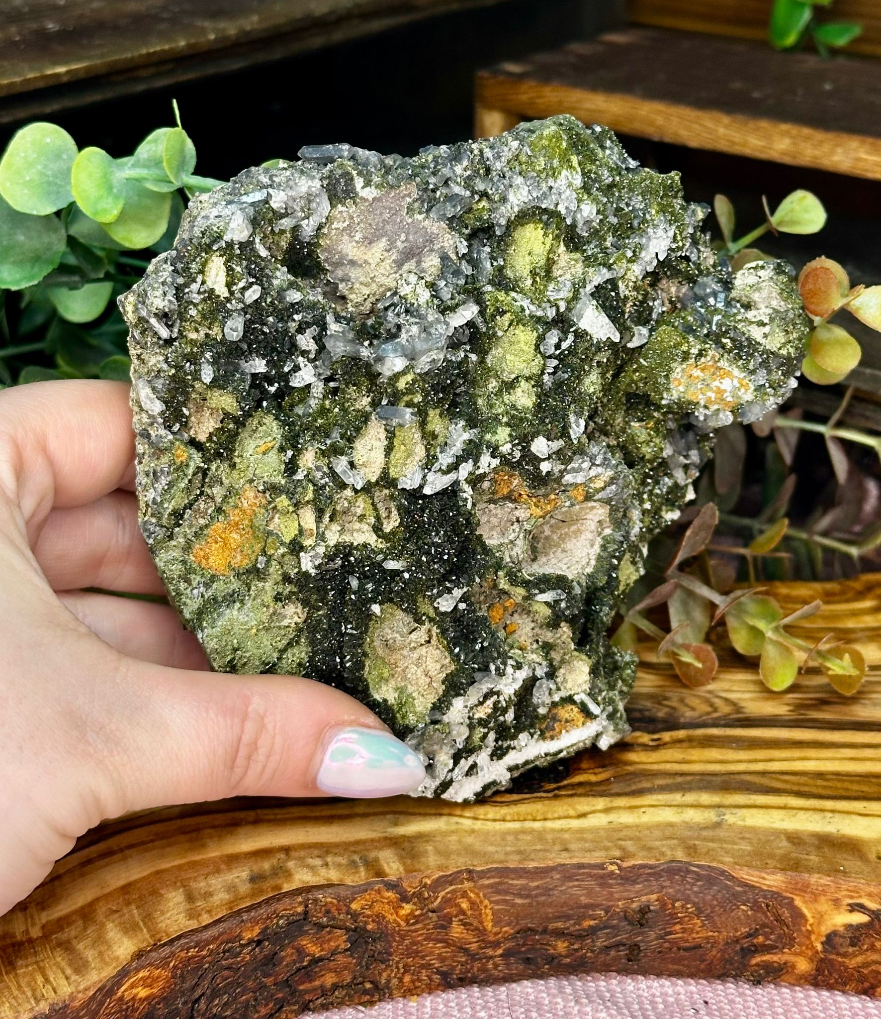 XL Epidote with Quartz Specimen