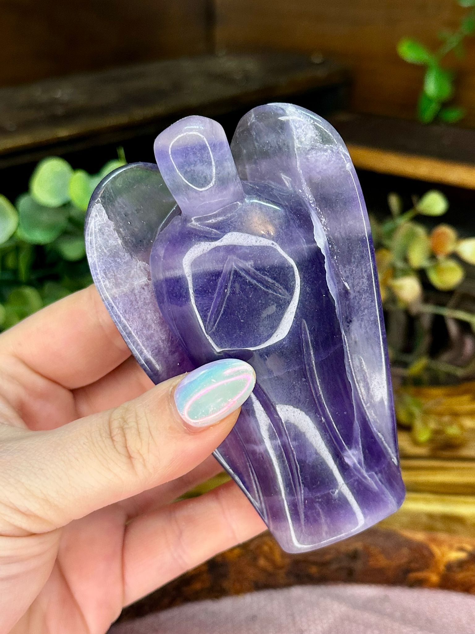UV Reactive Black Rose Fluorite Angel