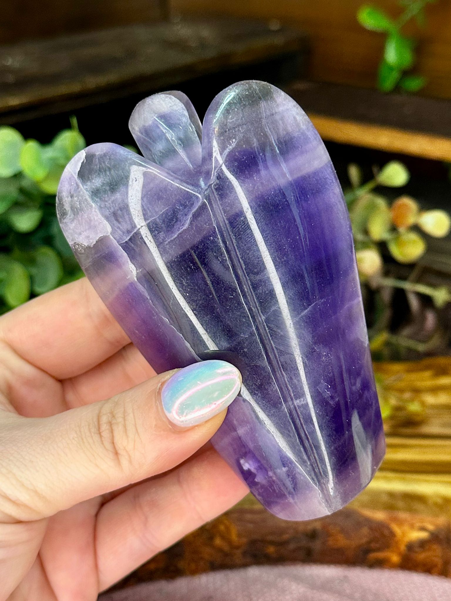 UV Reactive Black Rose Fluorite Angel