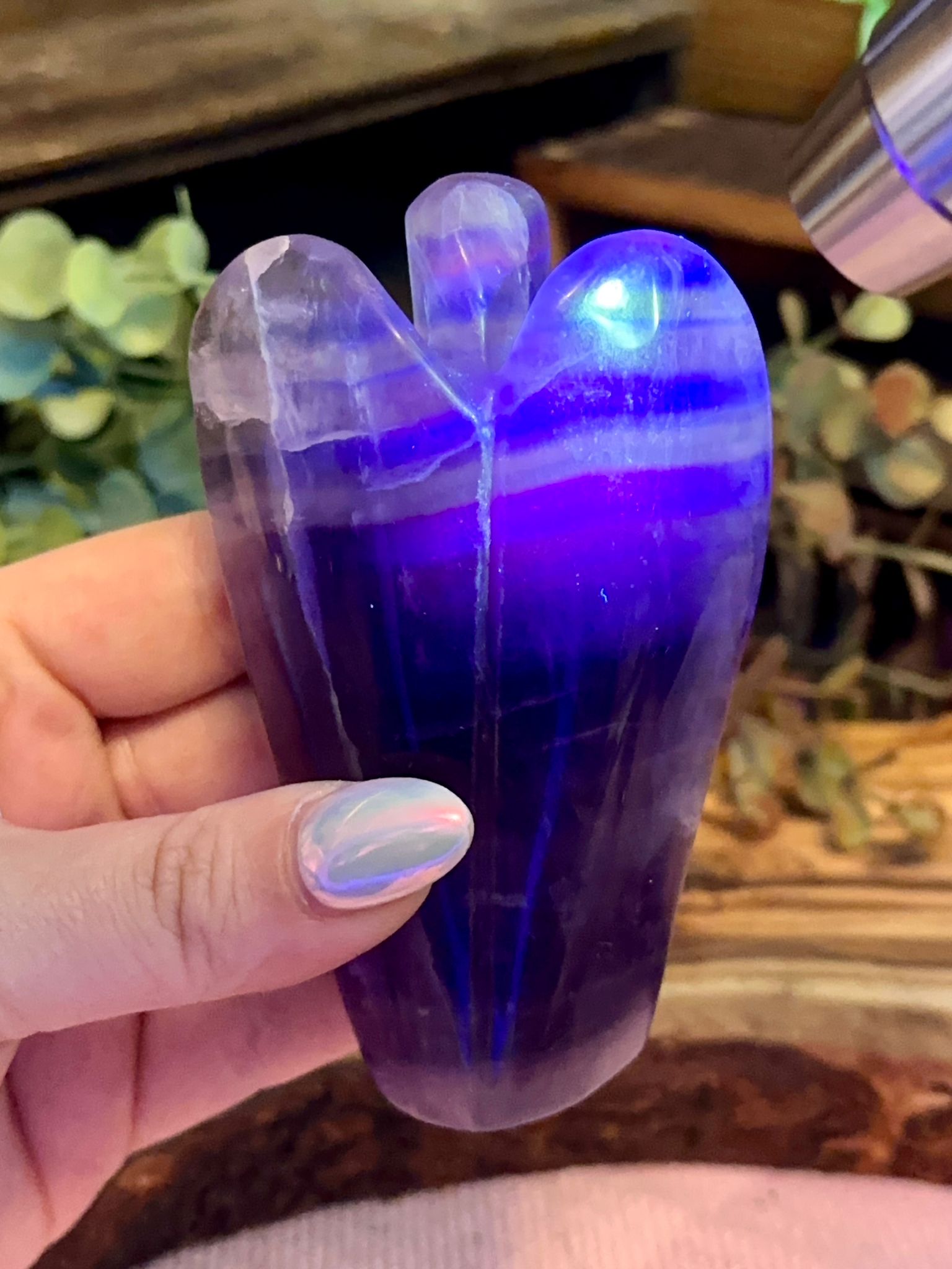UV Reactive Black Rose Fluorite Angel