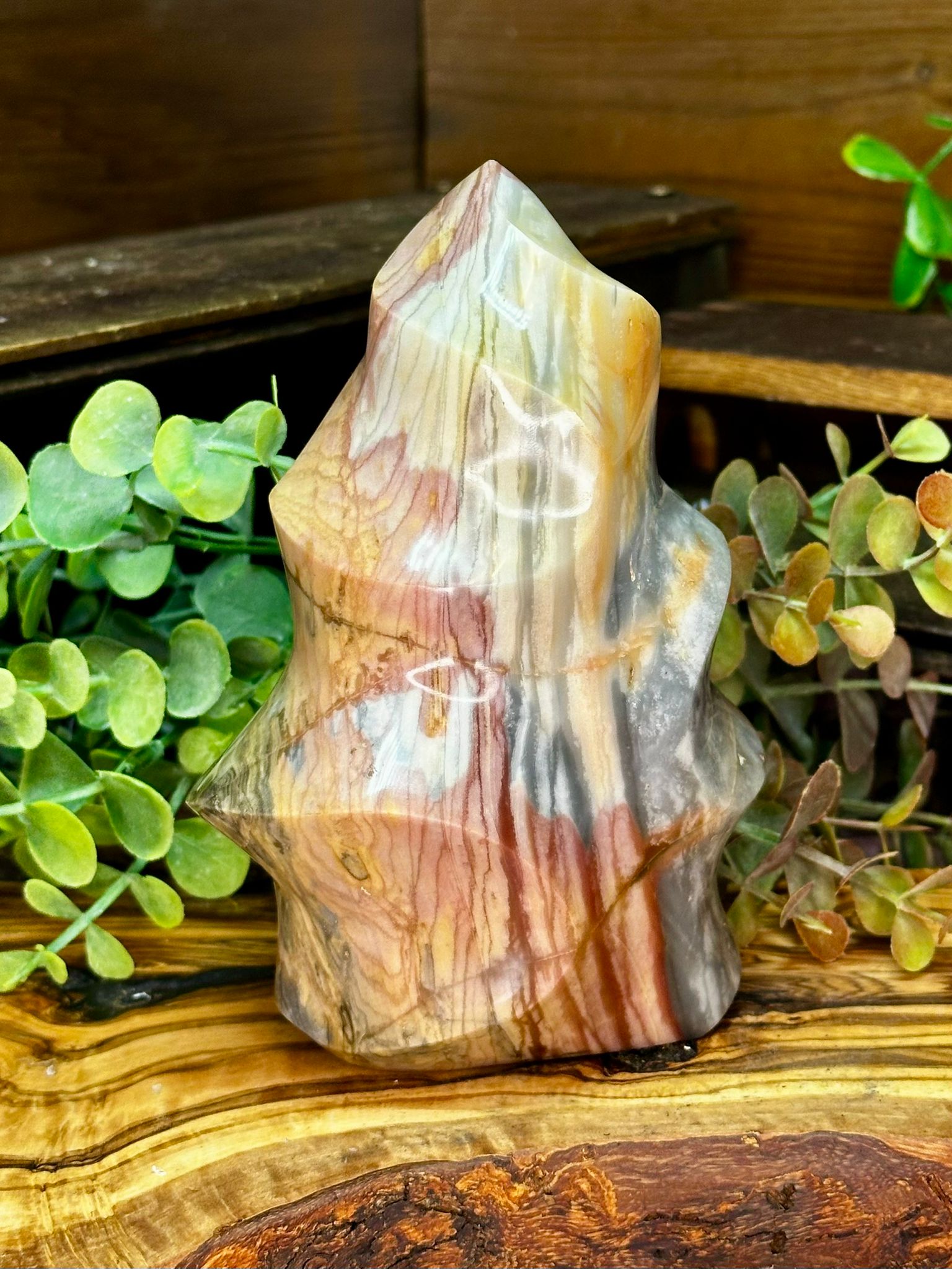 Large Polychrome Jasper Flame