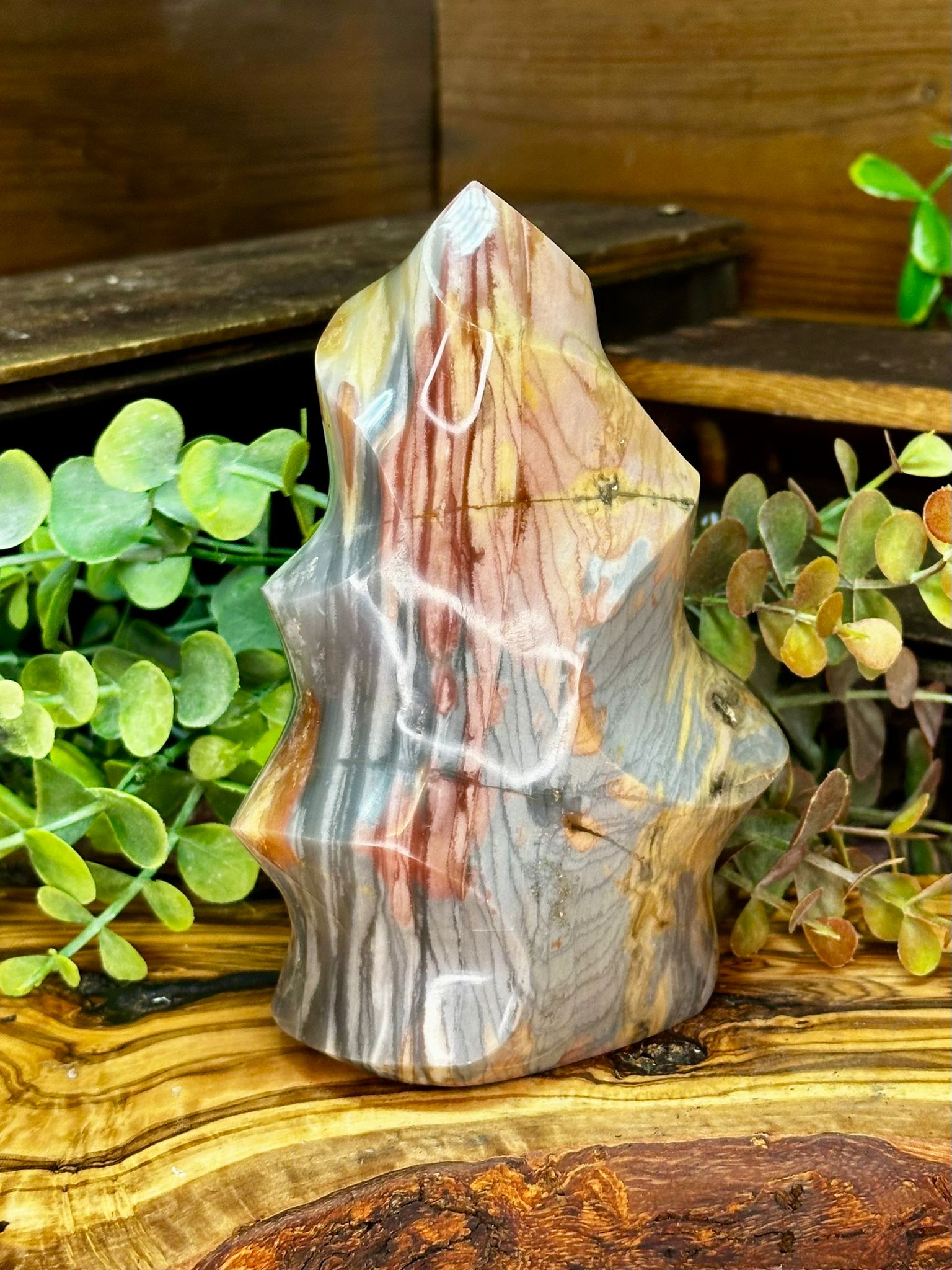 Large Polychrome Jasper Flame
