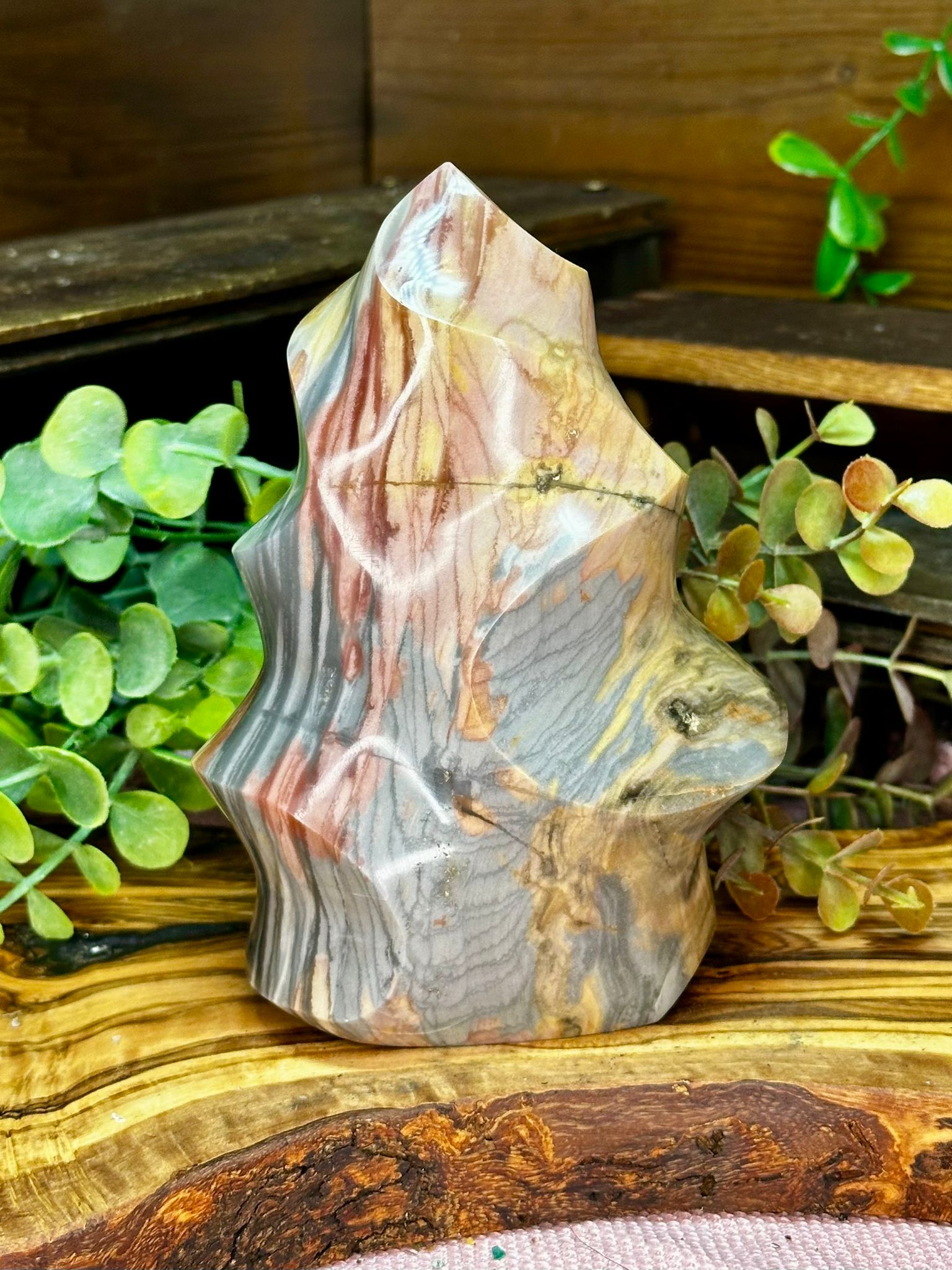 Large Polychrome Jasper Flame