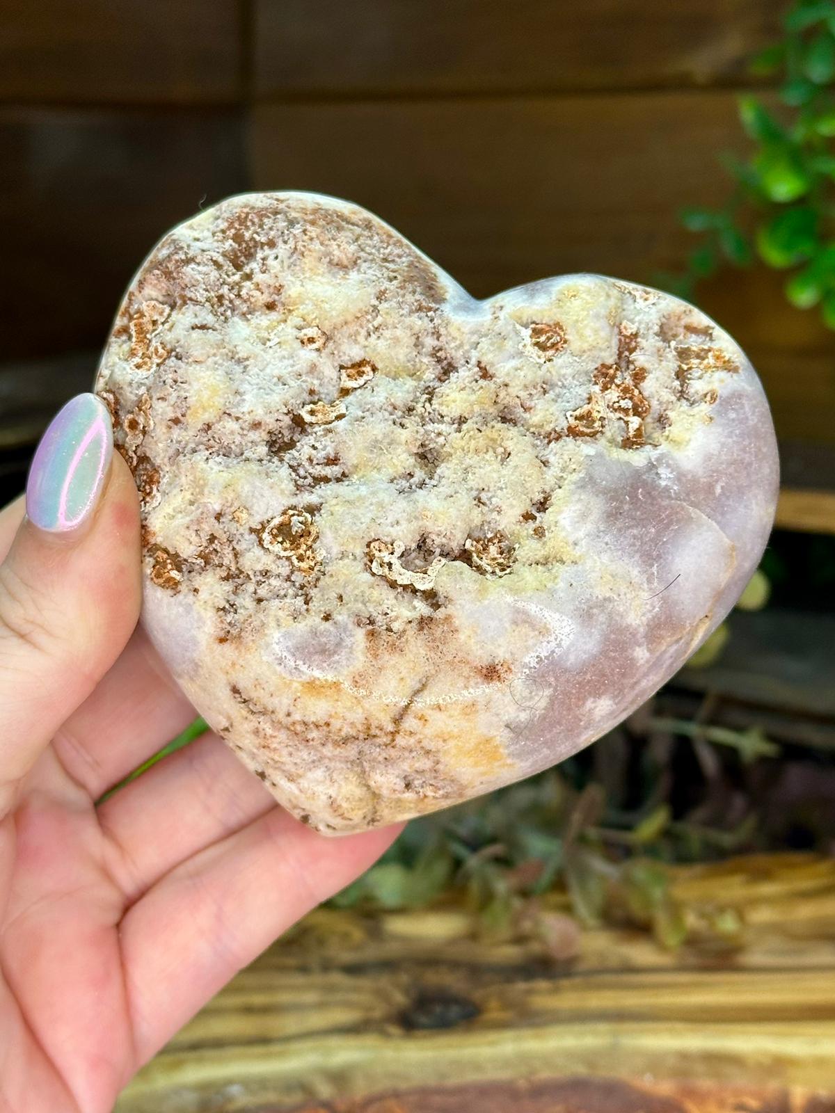 Large Pink Amethyst Druzy Heart