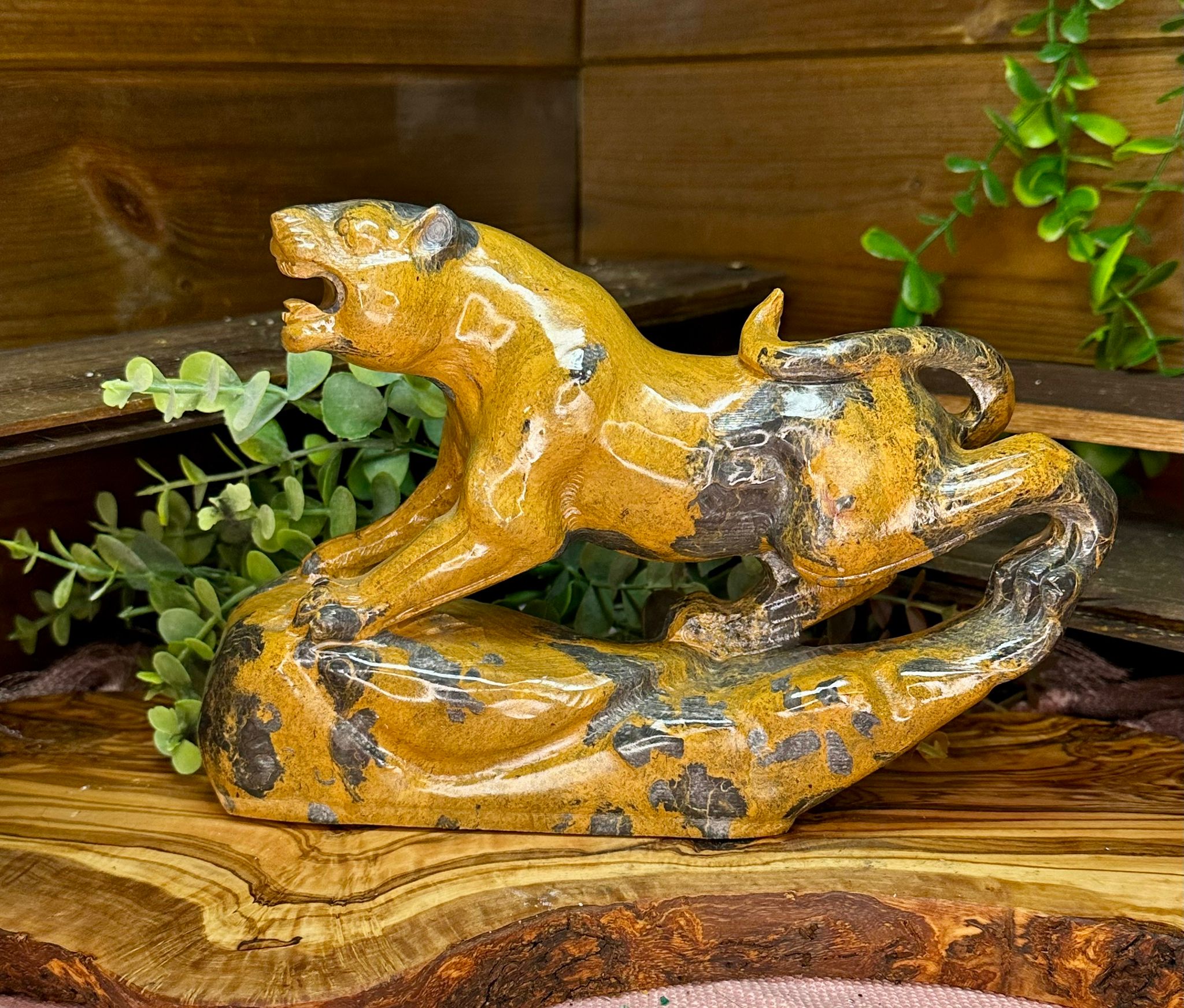 XL Jasper Big Cat Carving 1.8kg
