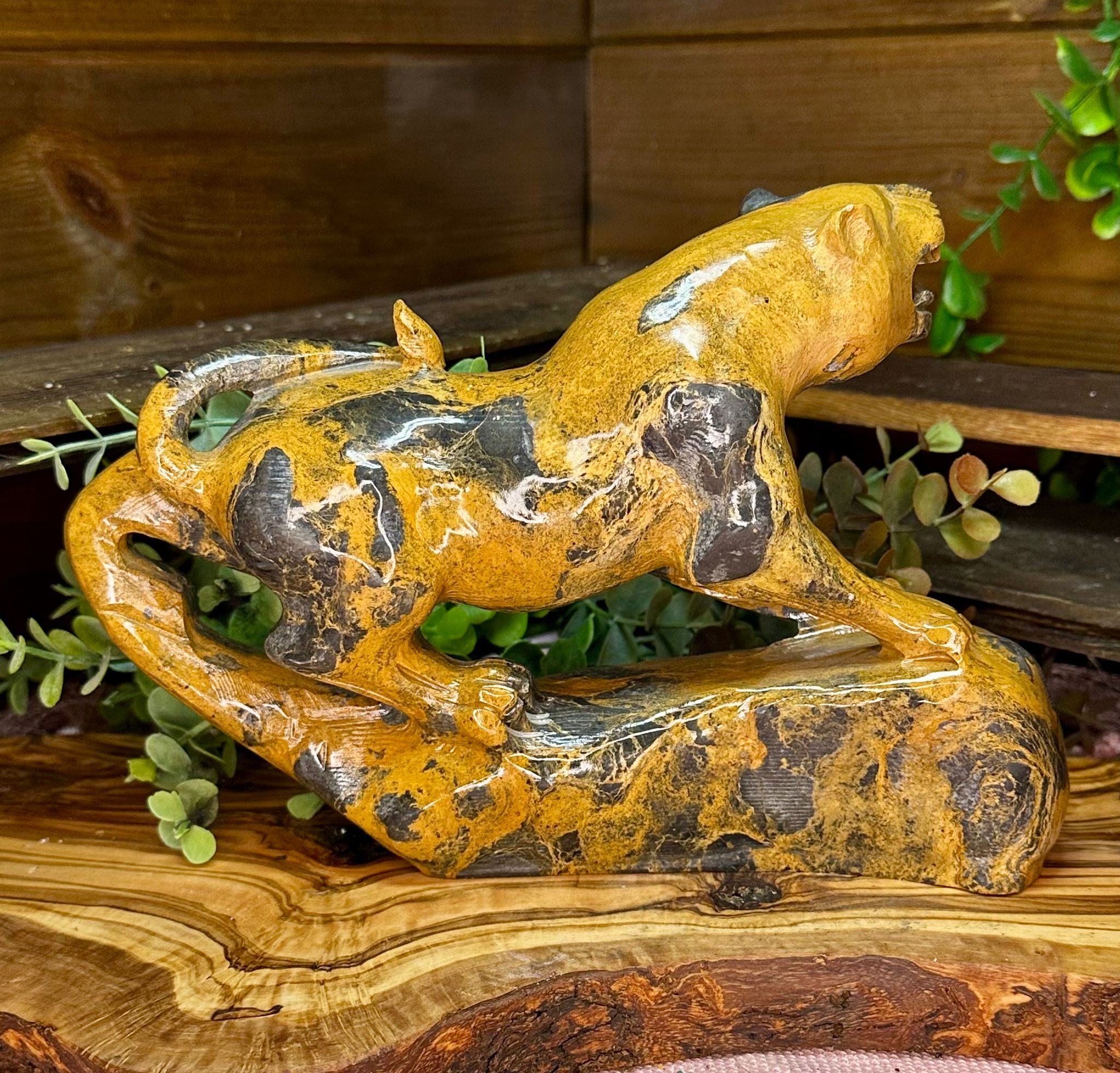 XL Jasper Big Cat Carving 1.8kg