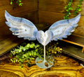 XL Druzy Blue Agate Angel Wings with Heart