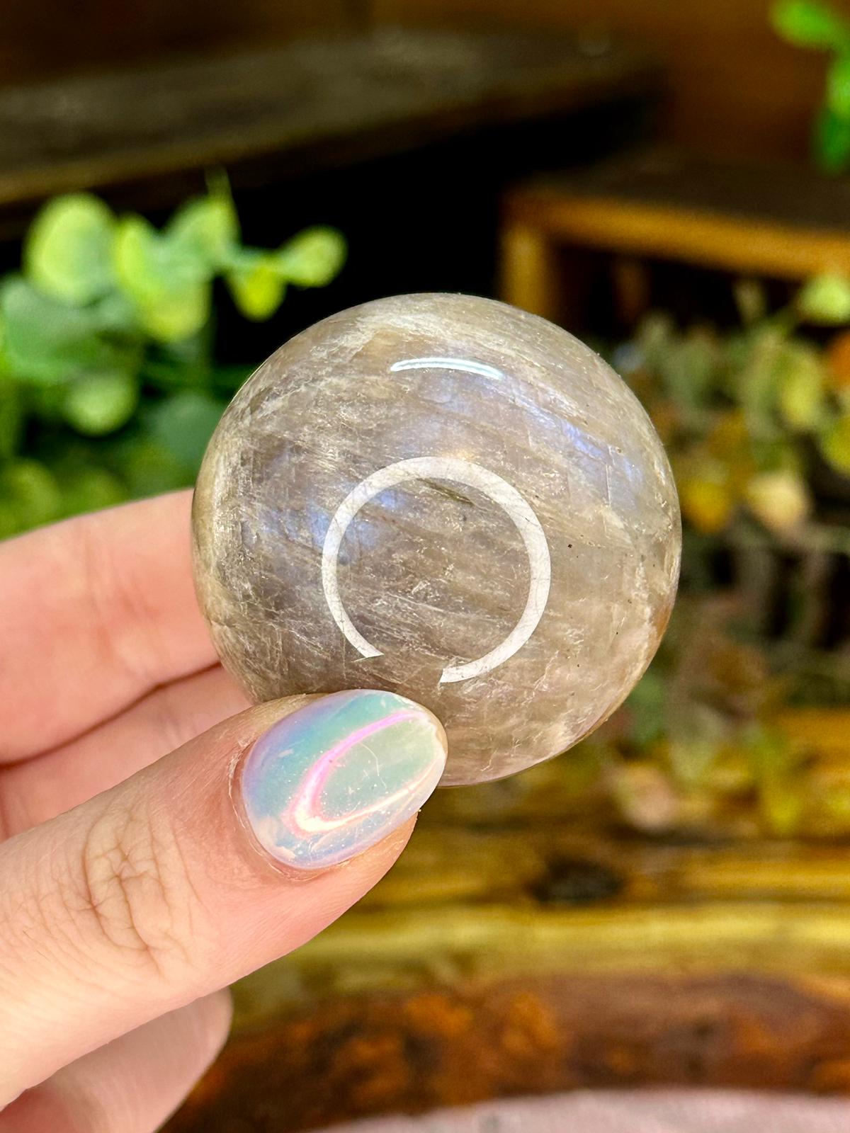 Moonstone with Sunstone Sphere