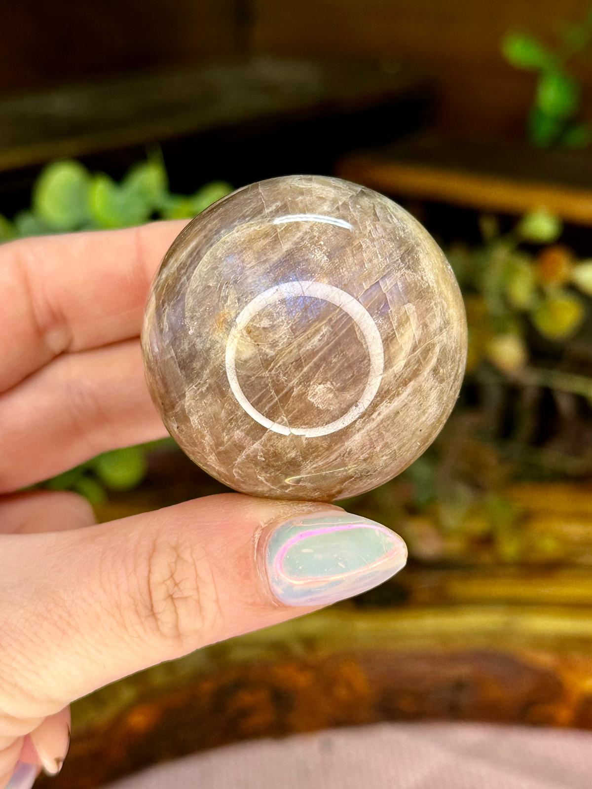Moonstone with Sunstone Sphere