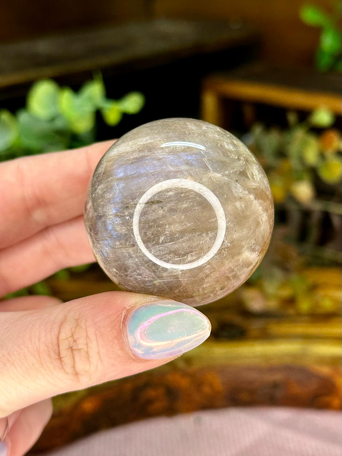 Moonstone with Sunstone Sphere