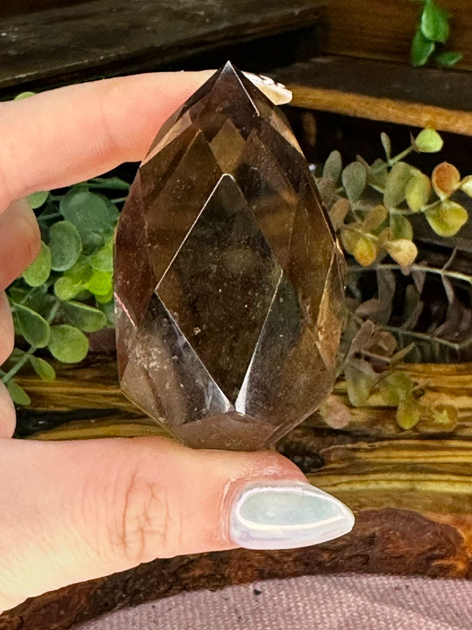 Faceted Smoky Quartz Crystal