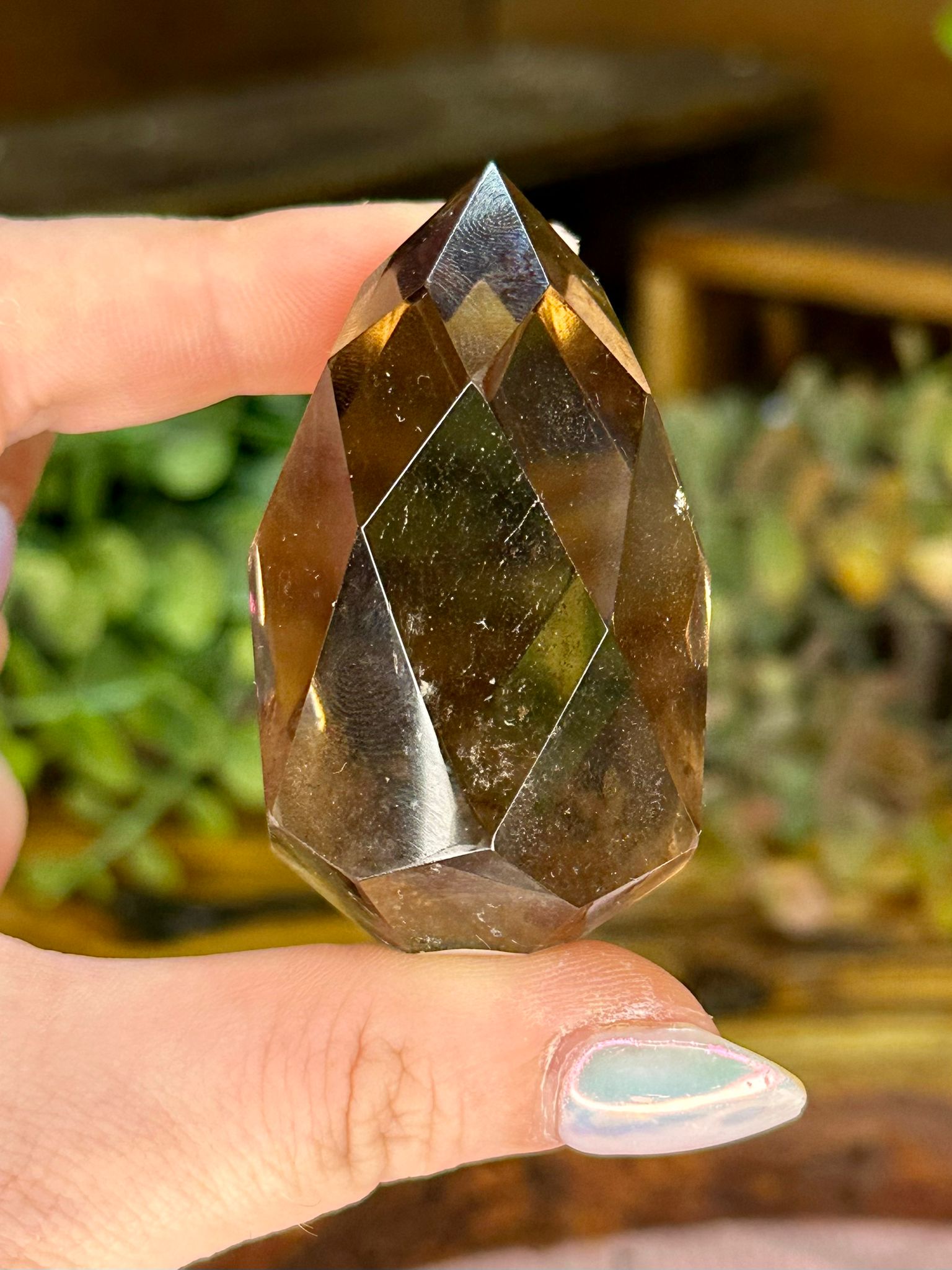 Faceted Smoky Quartz Crystal