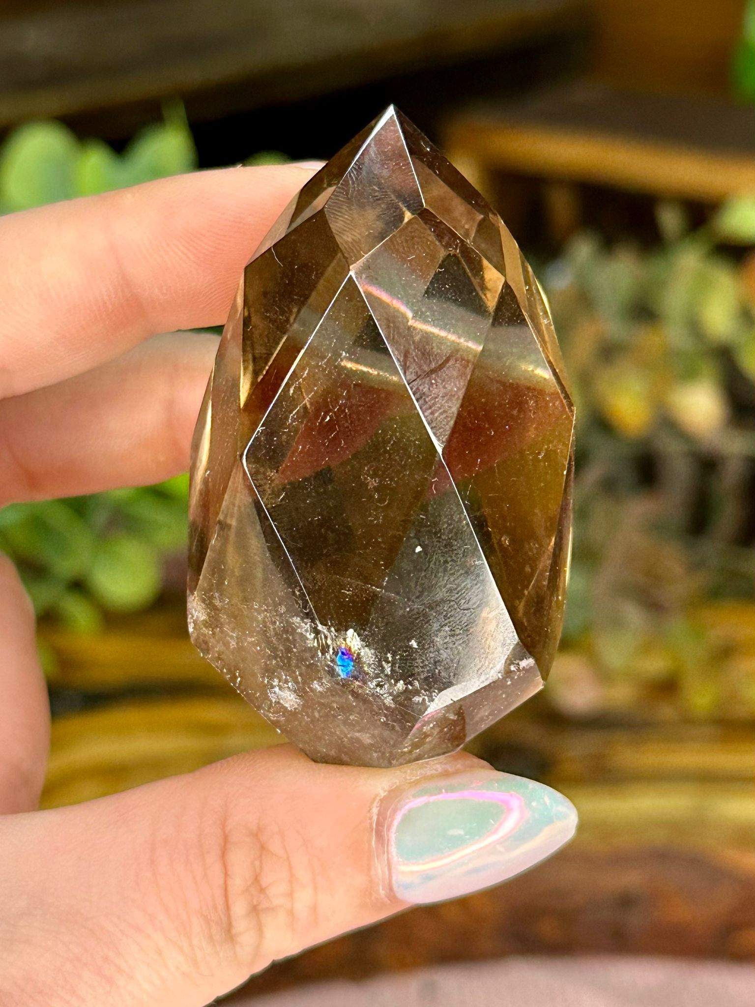 Faceted Smoky Quartz Crystal