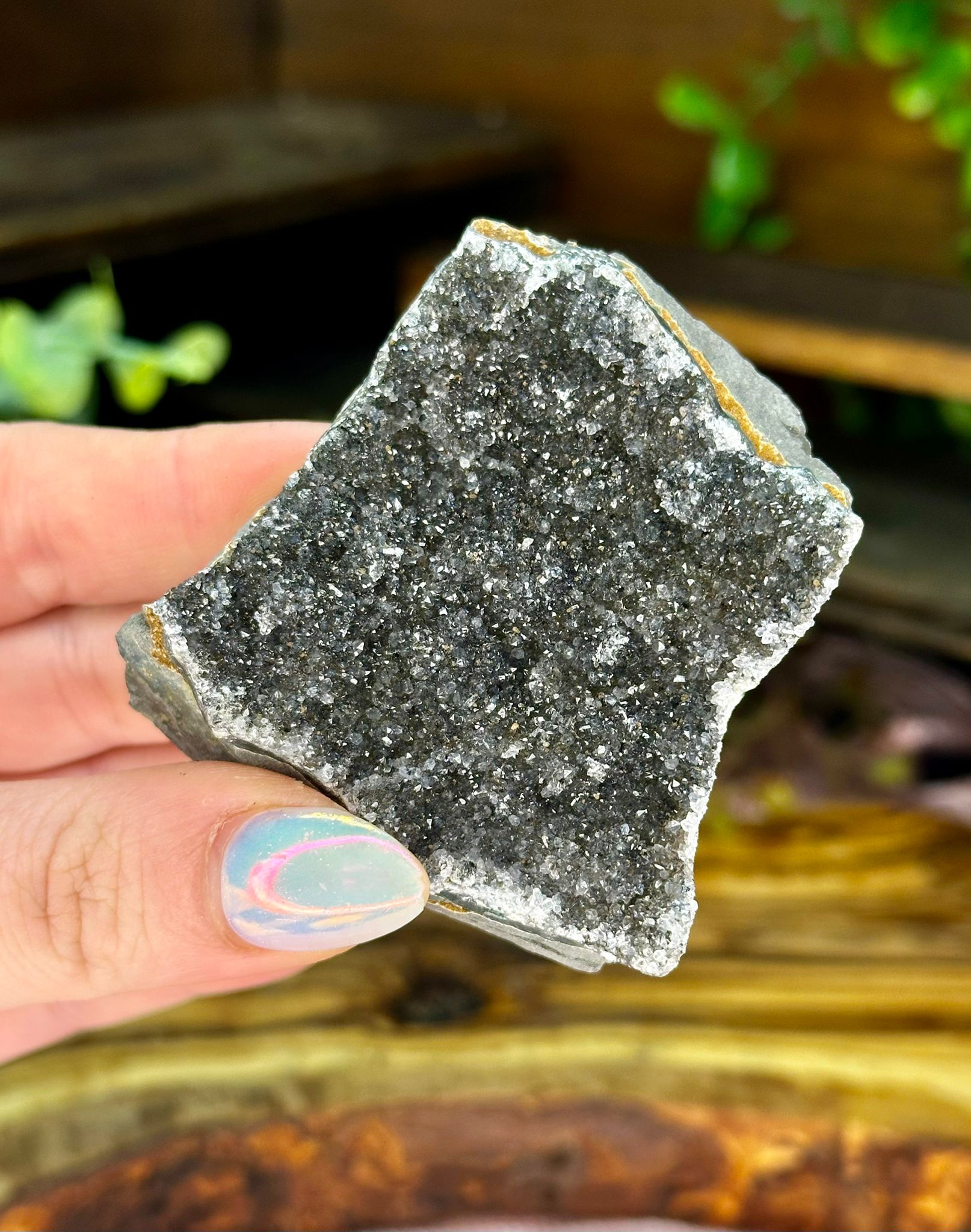 Black Amethyst Druzy Self-Standing Piece