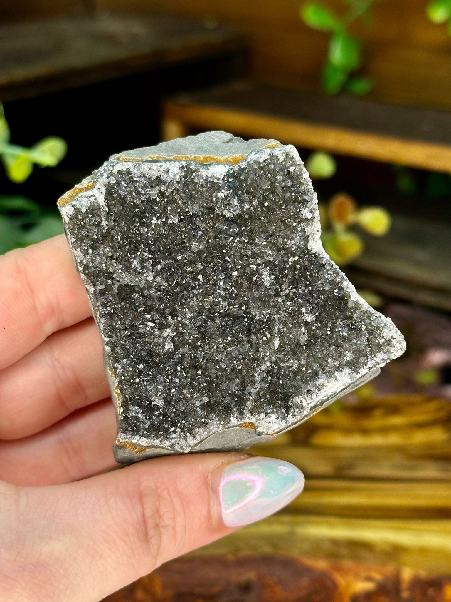 Black Amethyst Druzy Self-Standing Piece