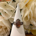 Red Garden Quartz Ring – Ornate Vintage Setting