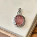 Strawberry Quartz Pendant – Ornate Setting