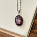 Purple Mica Necklace – Stainless Steel Chain