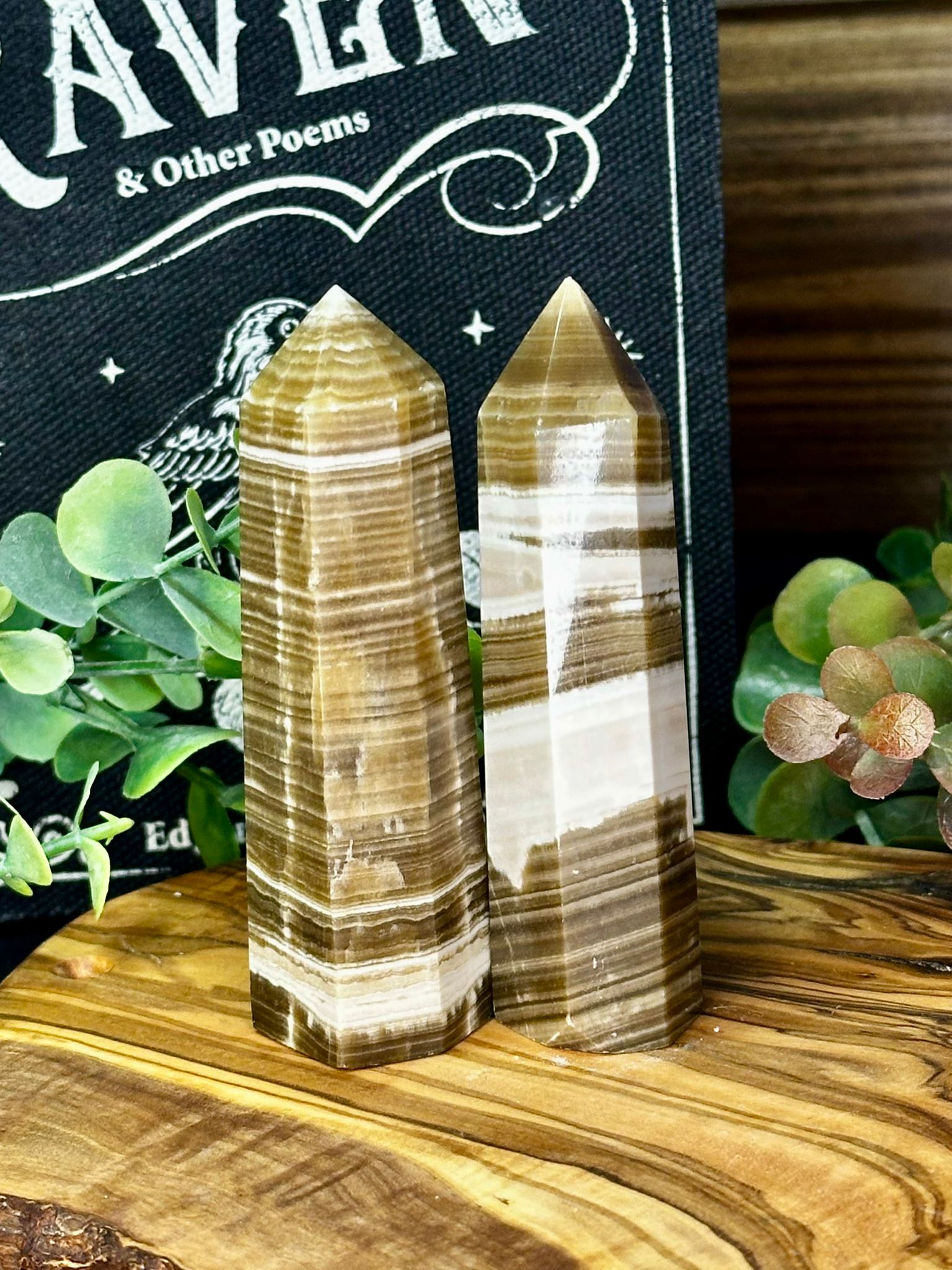 Banded Chocolate Calcite Towers