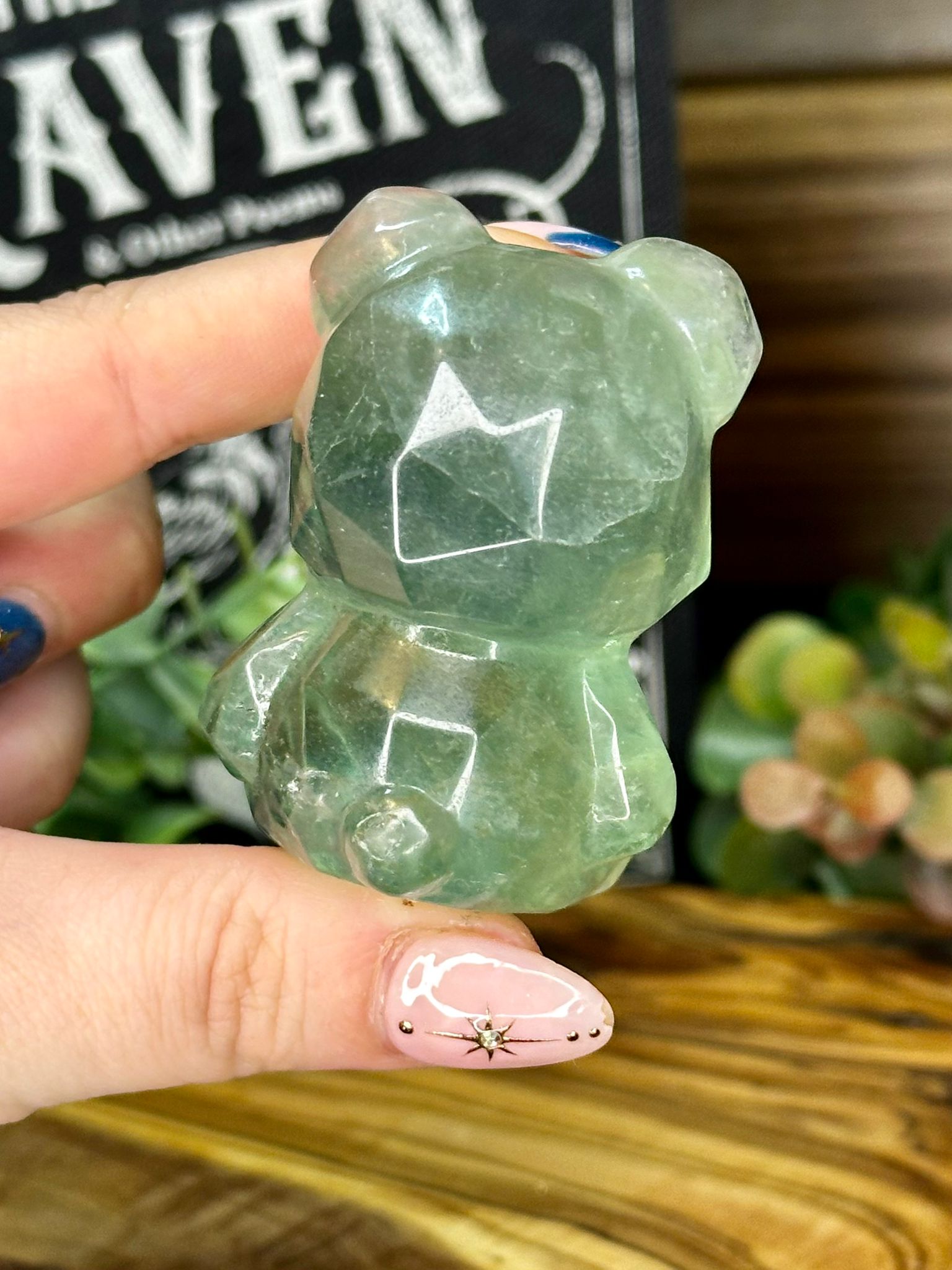 Green Fluorite Gummy Bear Carving