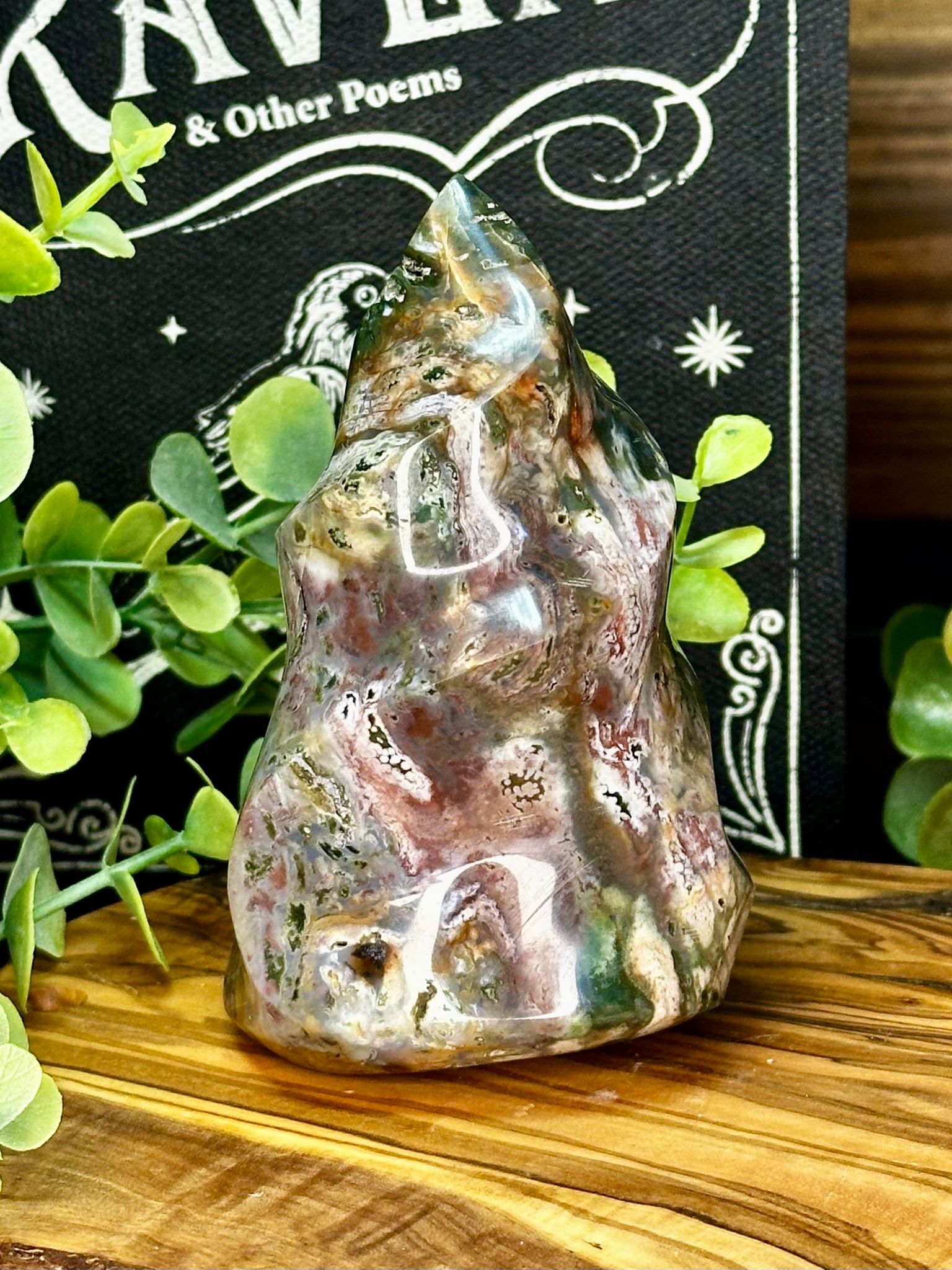 Ocean Jasper Flame – Pink & Green