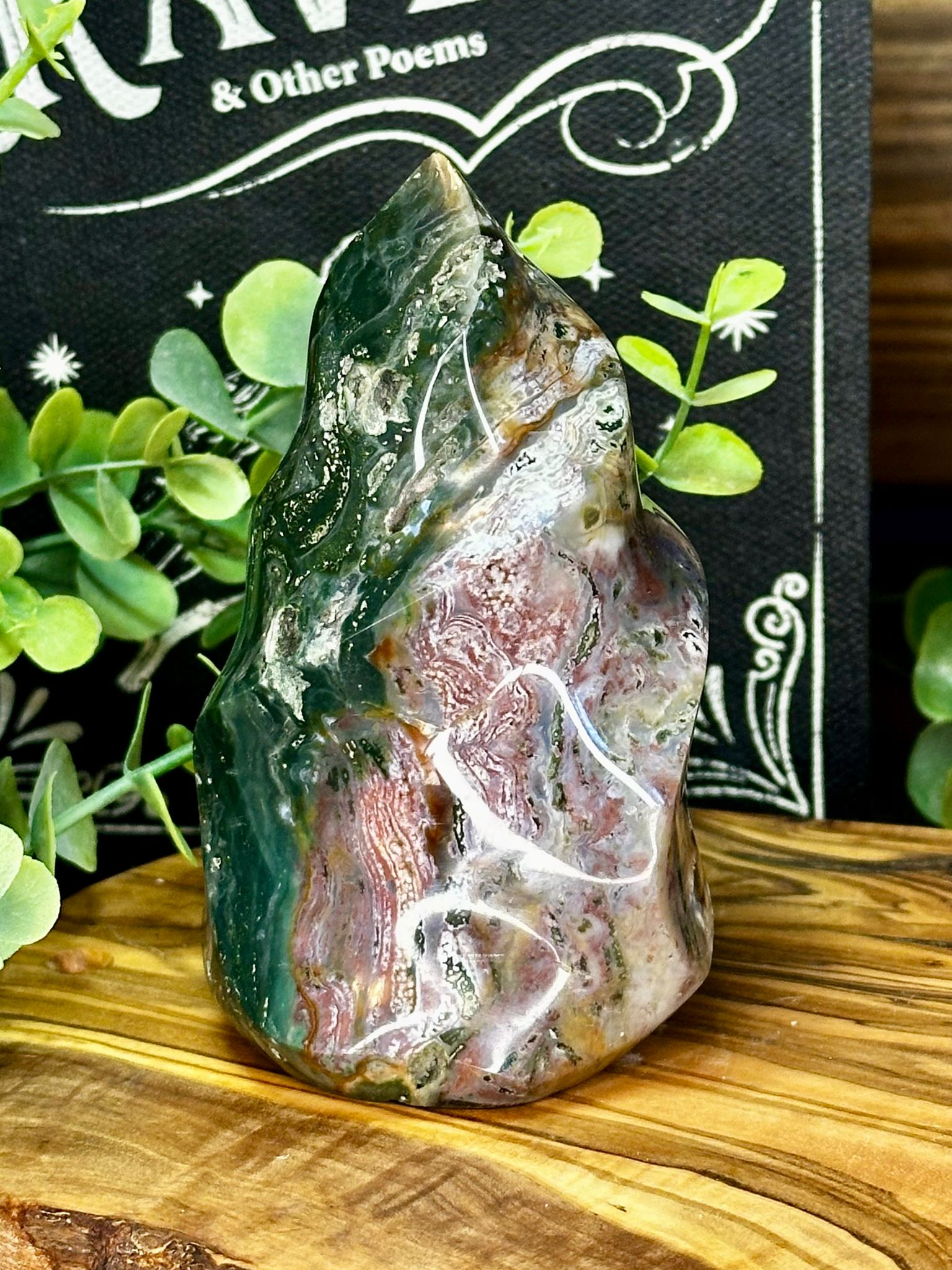 Ocean Jasper Flame – Pink & Green
