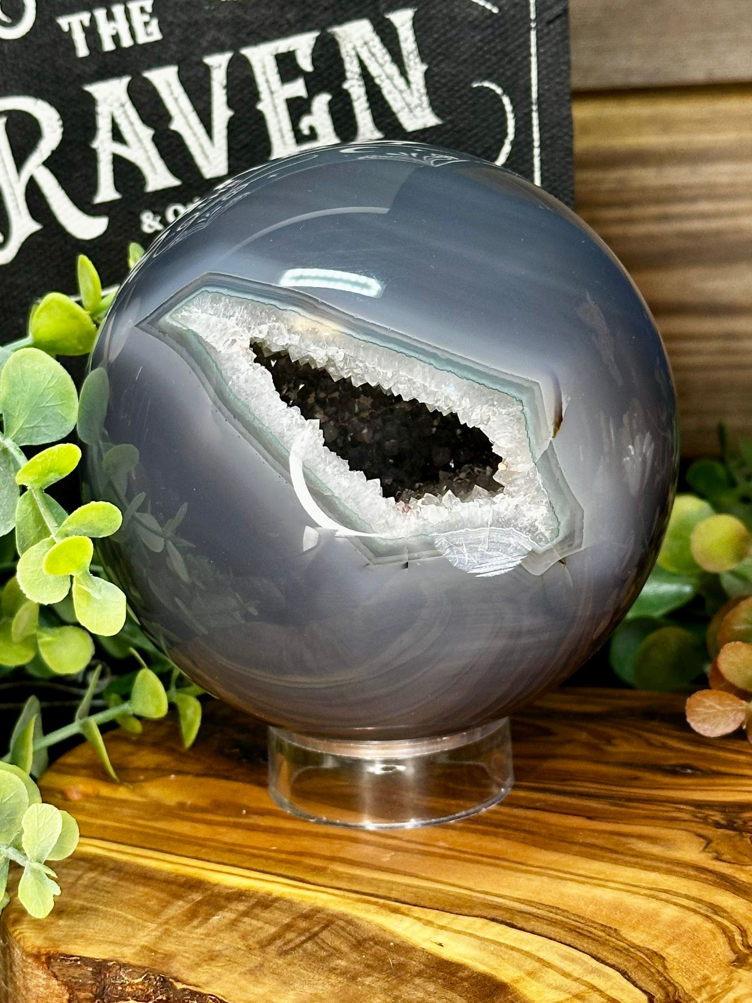 XL Blue Druzy Agate Sphere