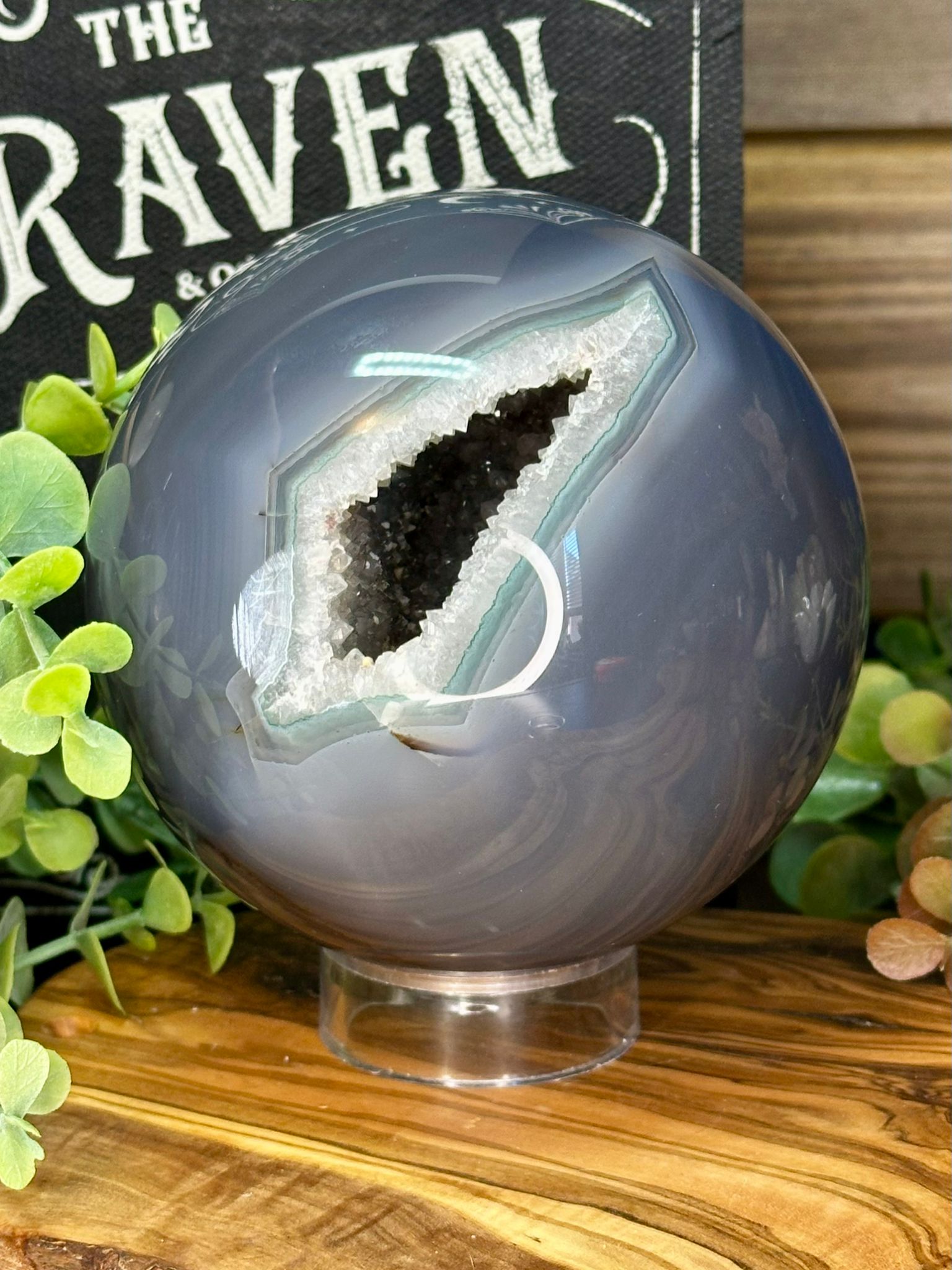 XL Blue Druzy Agate Sphere