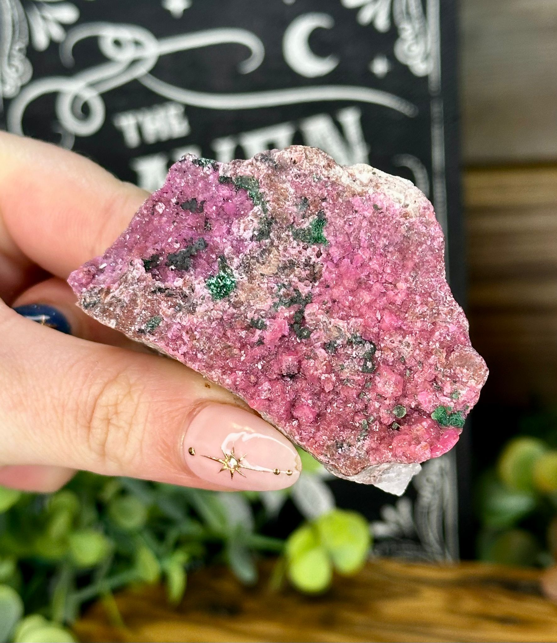 Cobalt Calcite with Malachite