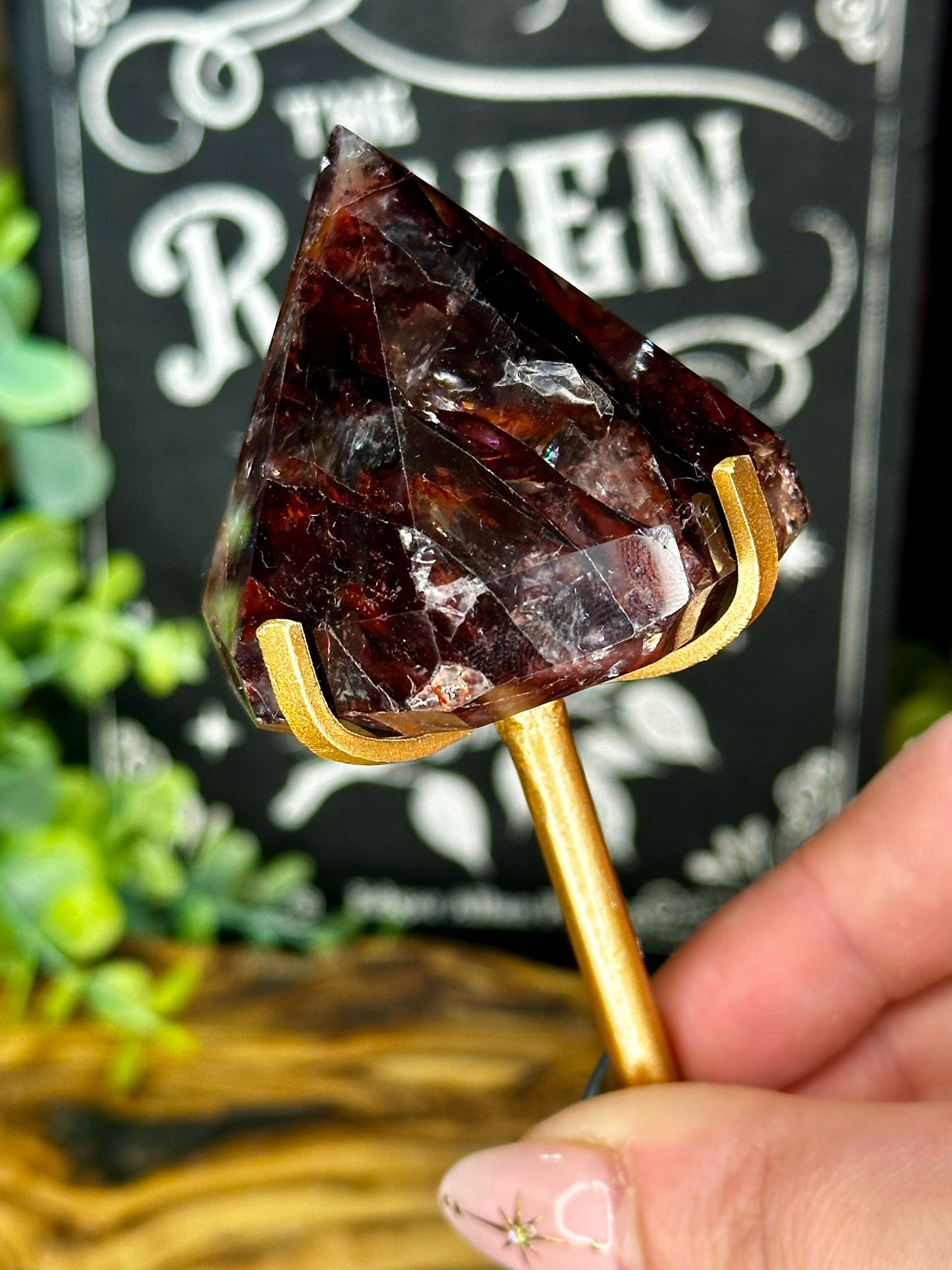 Fire Quartz Diamond on Stand