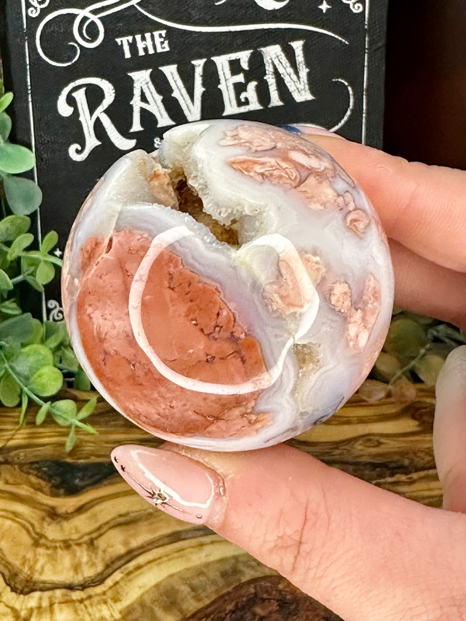 Druzy Pink Agate Sphere