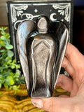 Large Silver Sheen Obsidian Angel