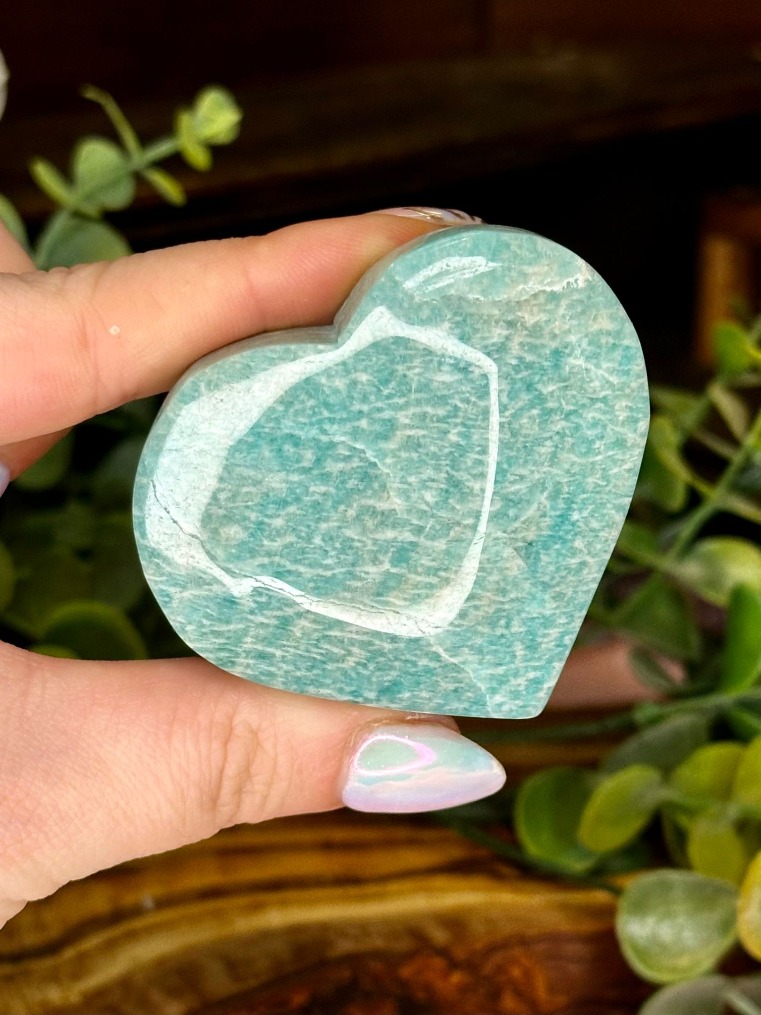 Peach Moonstone Heart