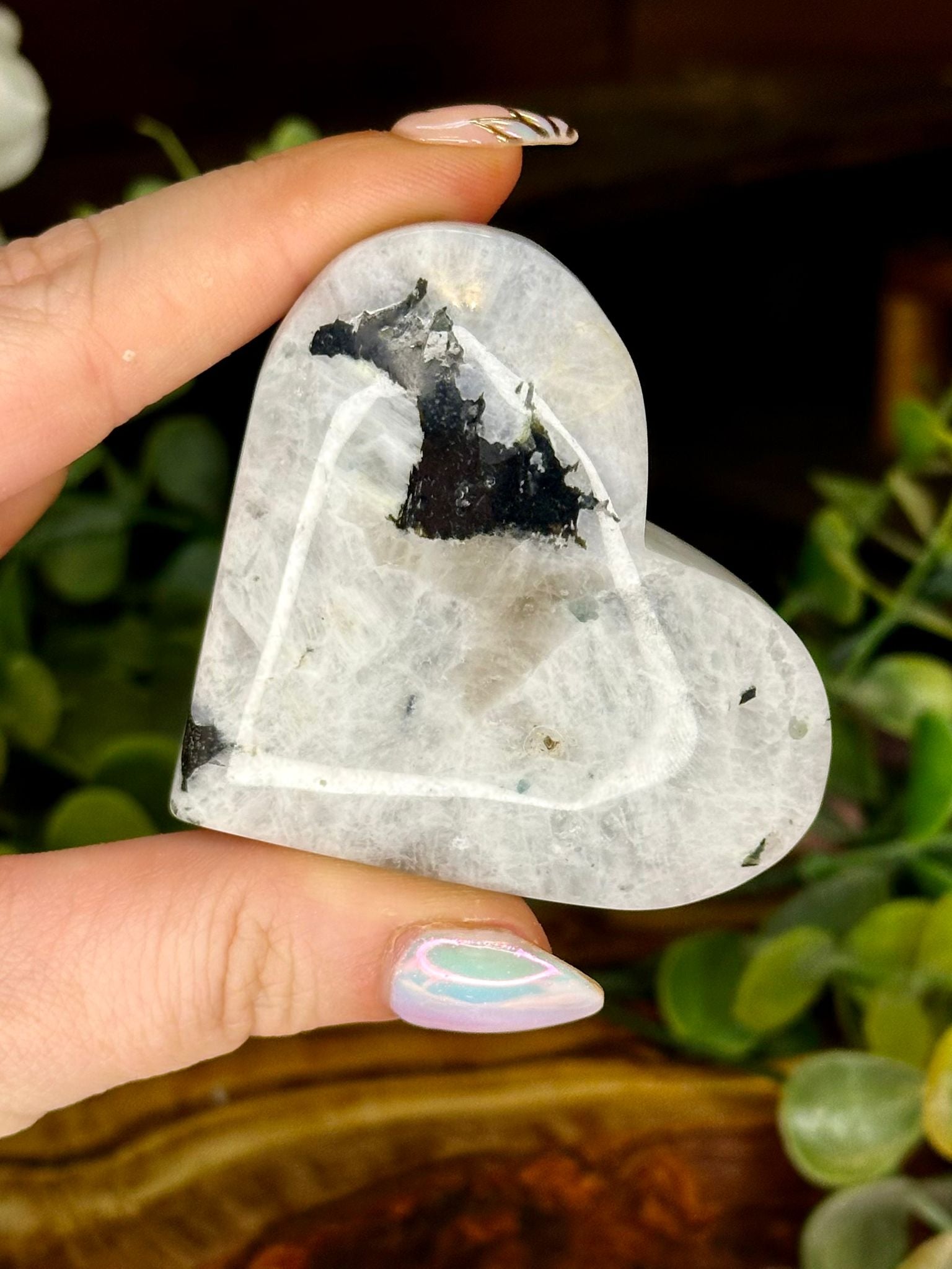 Peach Moonstone Heart