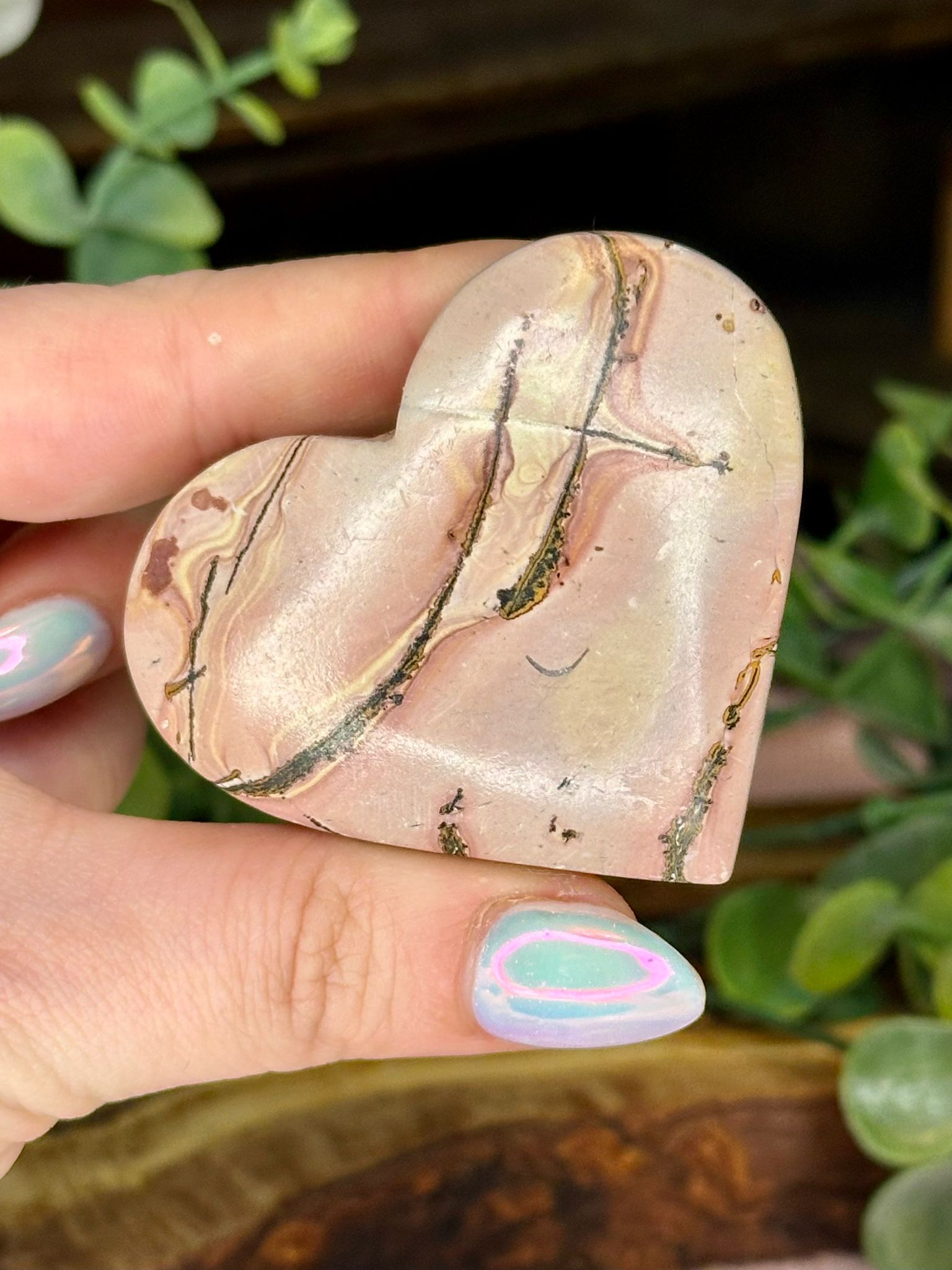 Peach Moonstone Heart