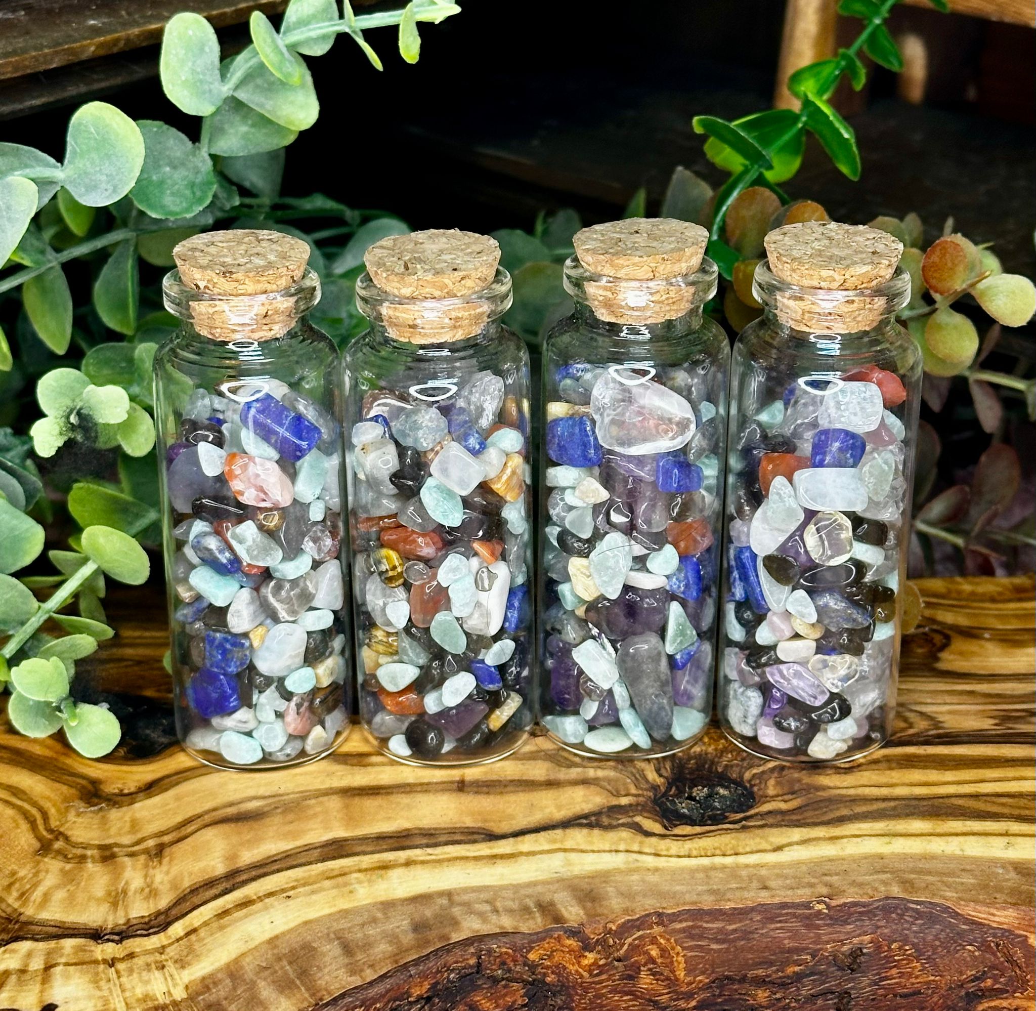 Crystal Chip Jars - 8.5cm Bottle of Tumbled Crystal Chips