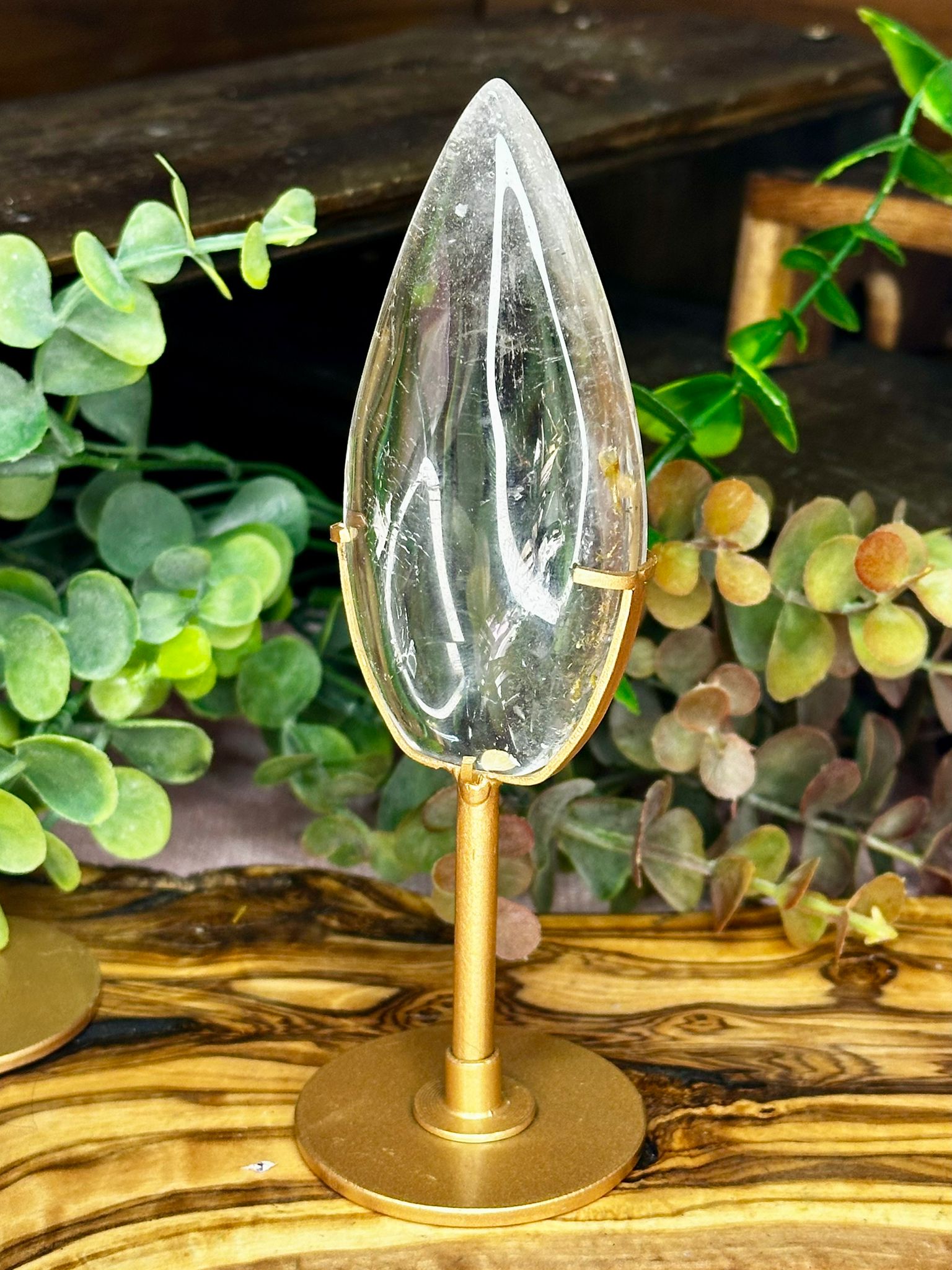 Clear Quartz Teardrop with Garden Quartz Inclusions - Choose Your Crystal