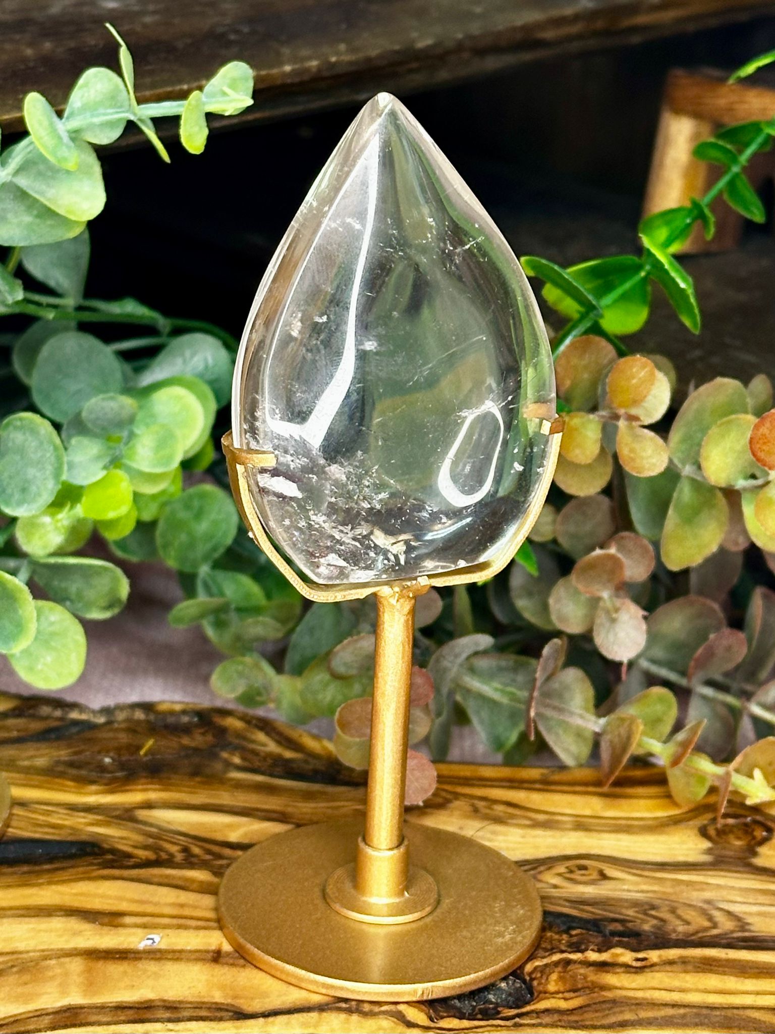 Clear Quartz Teardrop with Garden Quartz Inclusions - Choose Your Crystal