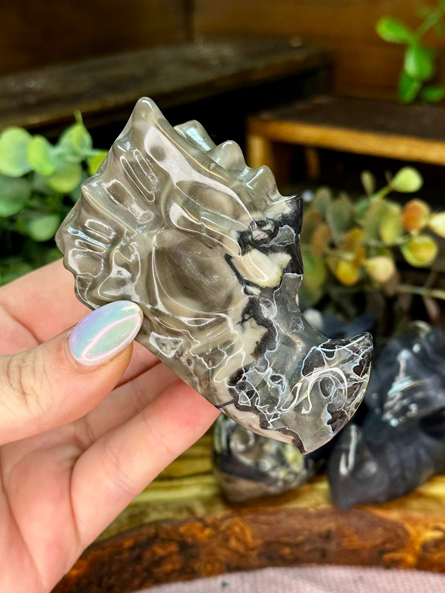 Volcano Agate Dragon Carvings – UV Reactive - Choose Your Crystal