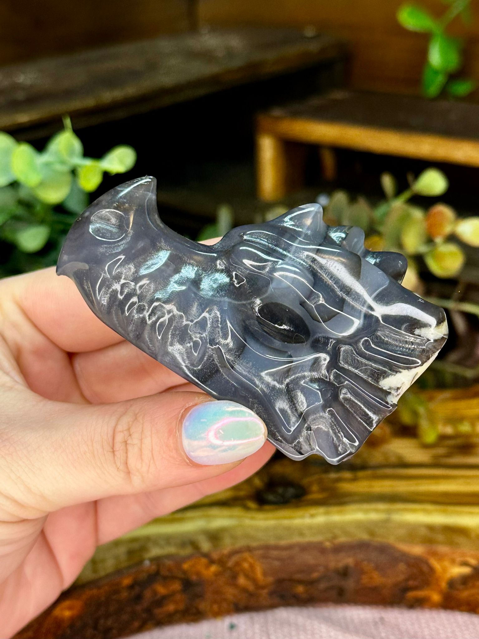 Volcano Agate Dragon Carvings – UV Reactive - Choose Your Crystal