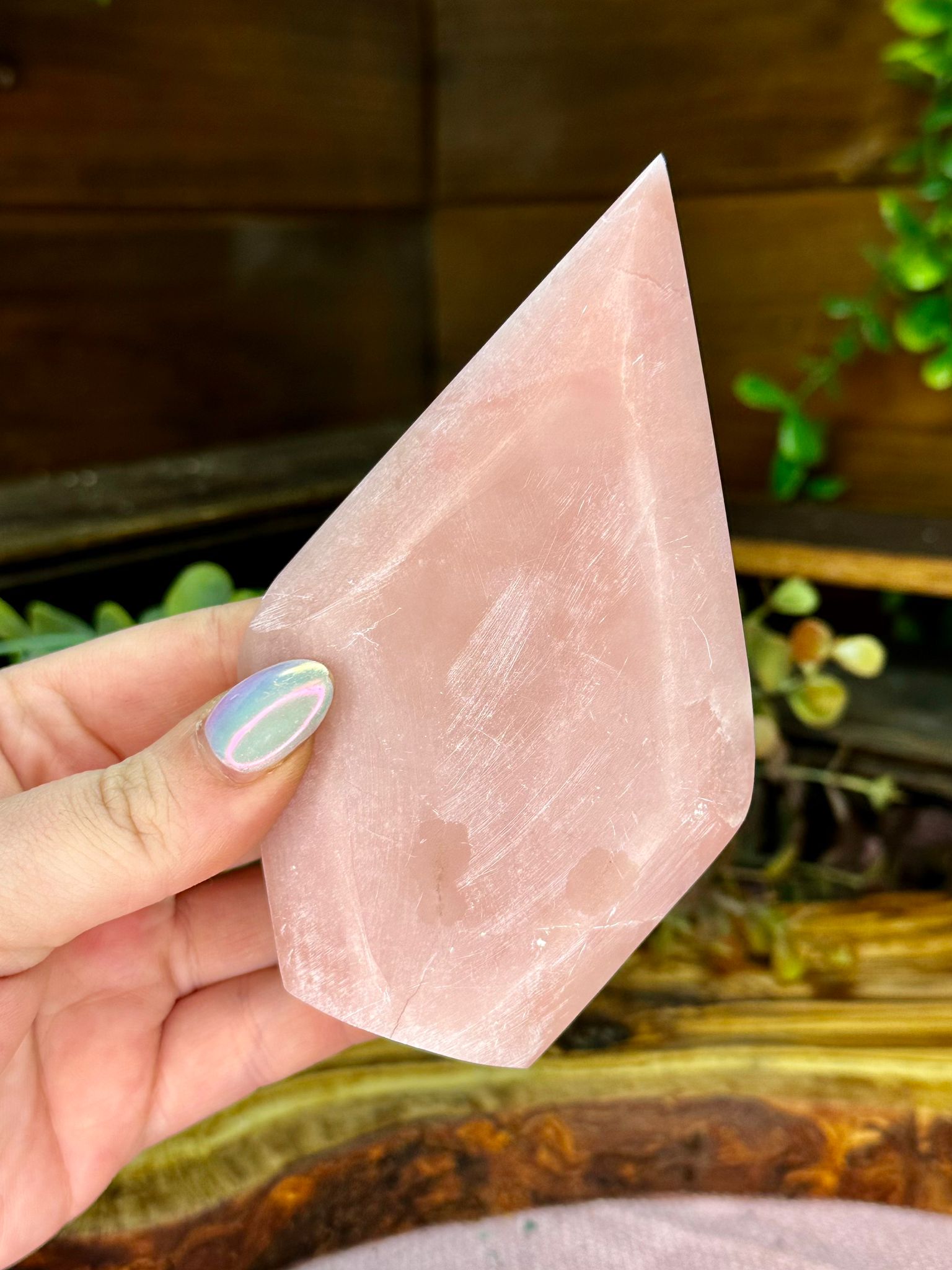 Pink Opal Teardrop Freeform